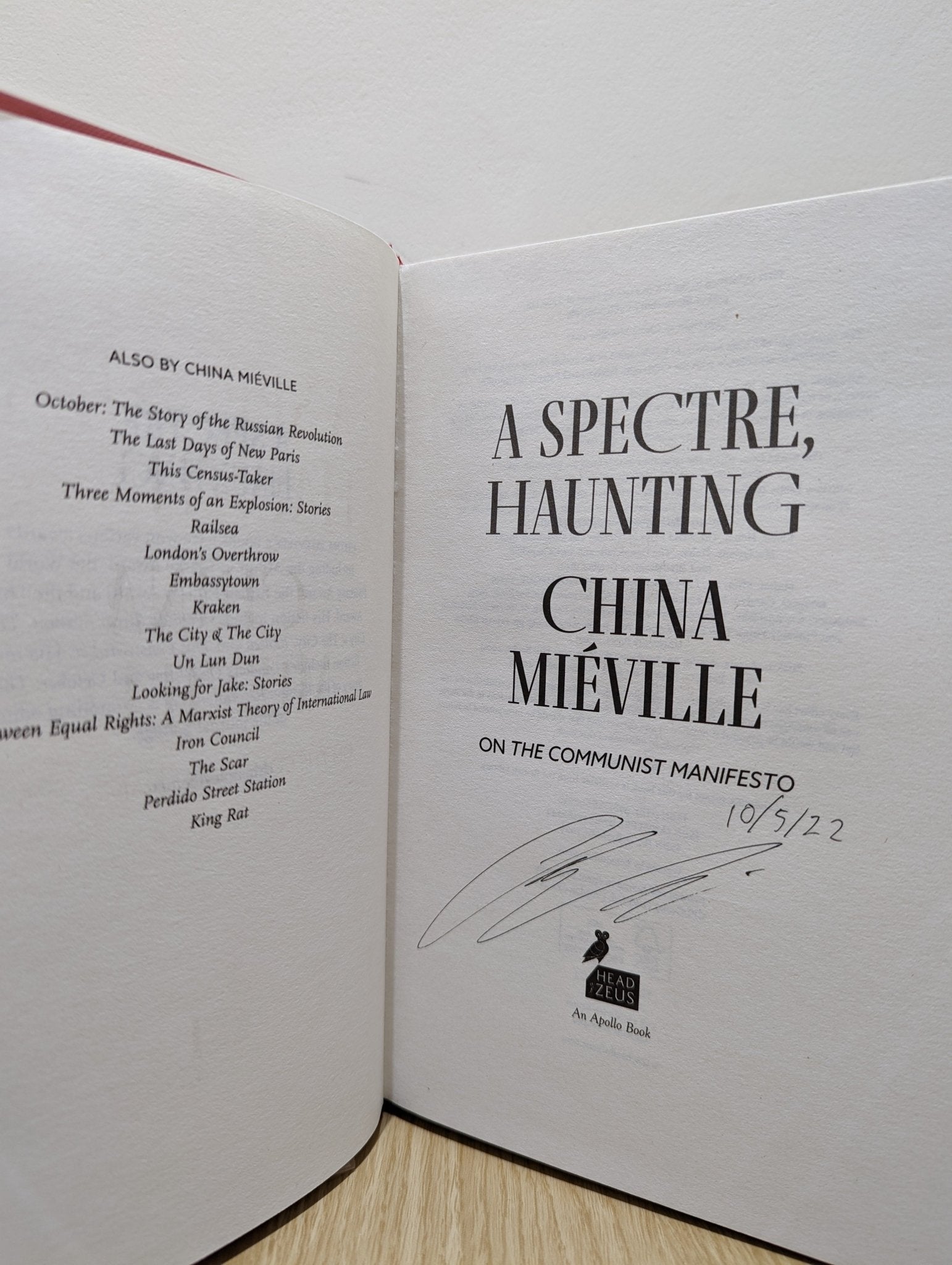 A Spectre, Haunting: On the Communist Manifesto by China Mieville (Signed First Edition with sprayed edges) - Fialta Books