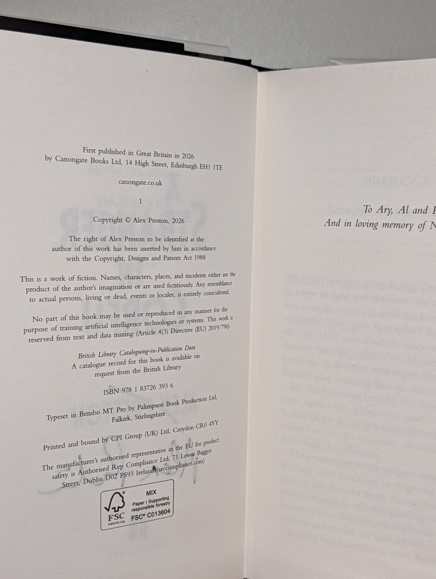 A Stranger in Corfu by Alex Preston (Signed First Edition) - Fialta Books