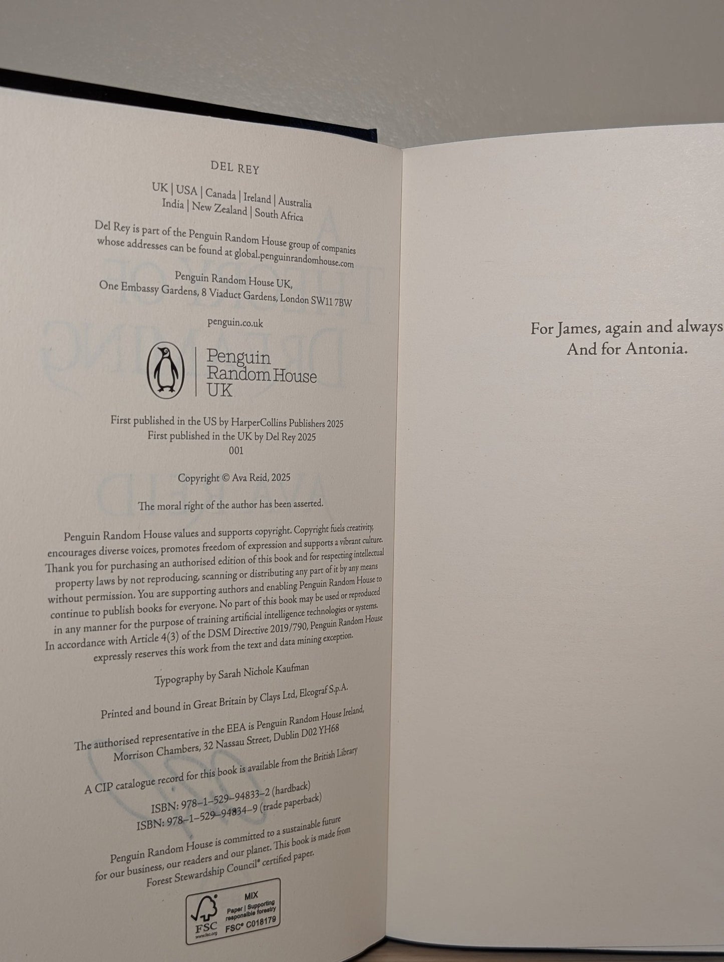 A Study in Drowning; A Theory of Dreaming by Ava Reid (First Edition with sprayed edges) - Fialta Books