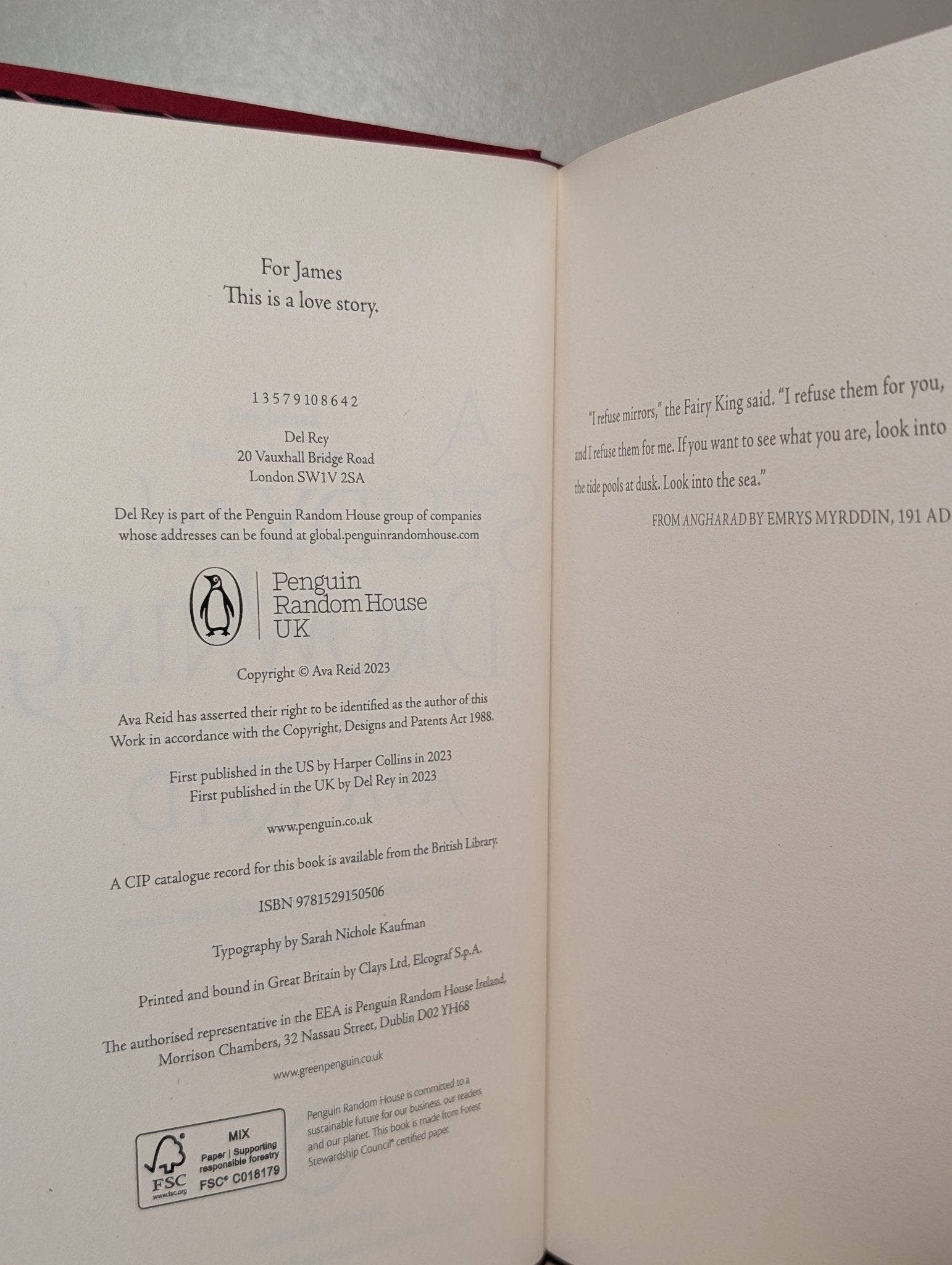 A Study in Drowning; A Theory of Dreaming by Ava Reid (Signed Numbered First Edition with sprayed edges) - Fialta Books