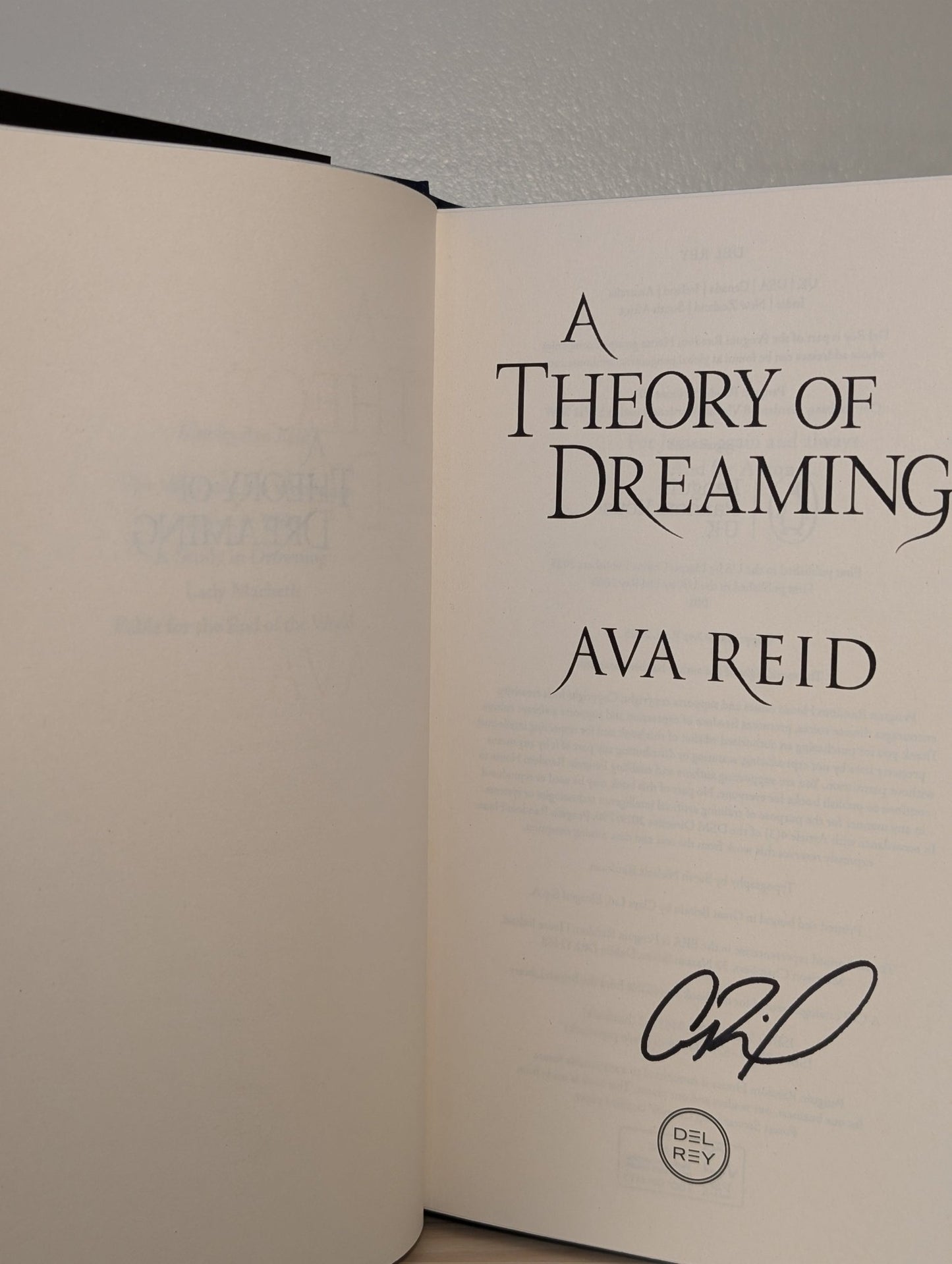 A Theory of Dreaming by Ava Reid (Signed First Edition with sprayed edges) - Fialta Books