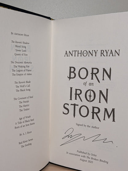 A Tide of Black Steel; Born of an Iron Storm by Anthony Ryan (Signed with sprayed edges) - Fialta Books