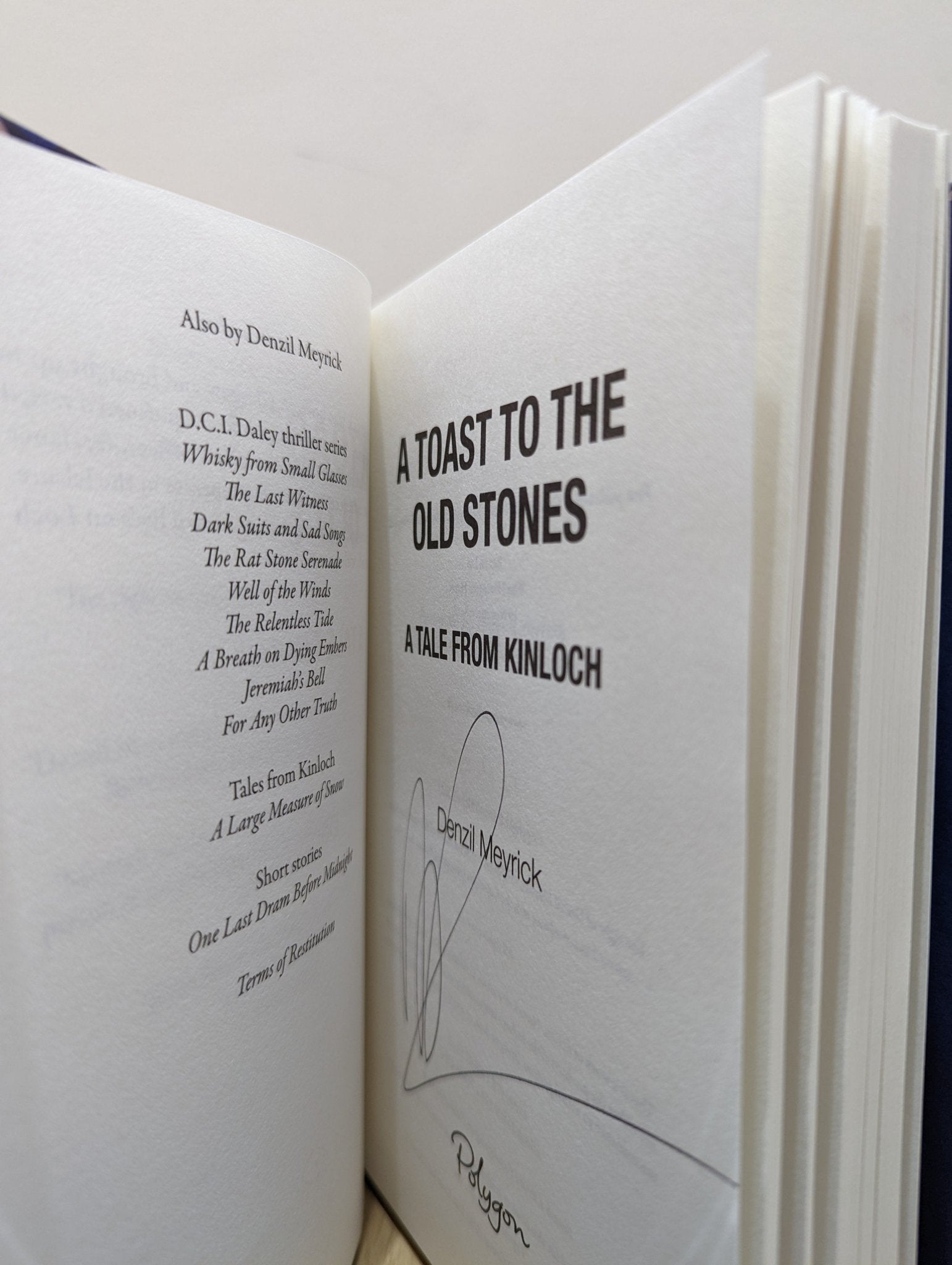 A Toast to the Old Stones by Denzil Meyrick (Signed First Edition) - Fialta Books