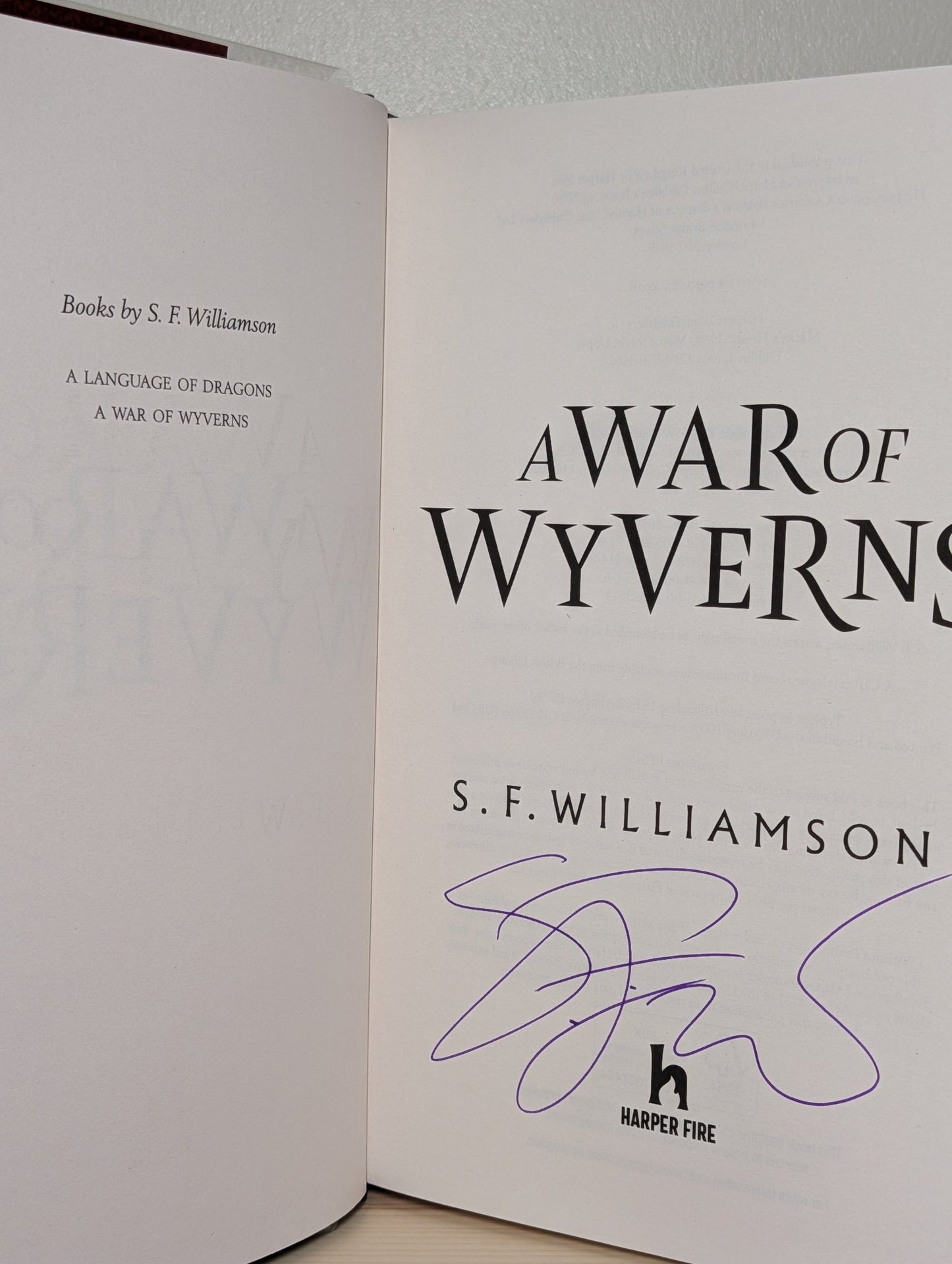 A War of Wyverns by S. F. Williamson (Signed First Edition) - Fialta Books