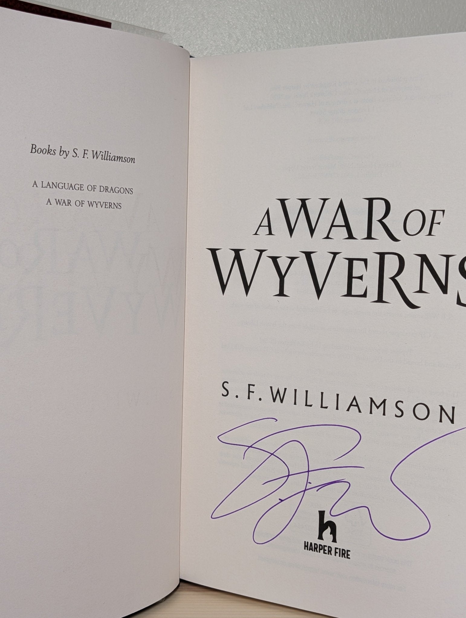 A War of Wyverns by S. F. Williamson (Signed First Edition) - Fialta Books