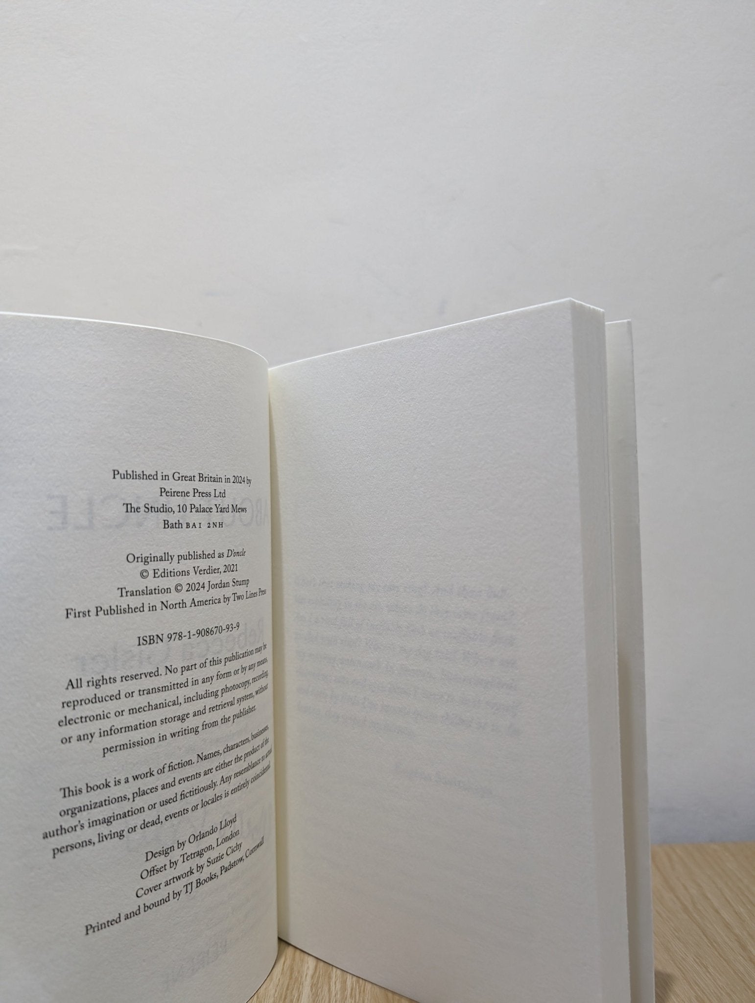 About Uncle by Rebecca Gisler (Signed First Edition) - Fialta Books