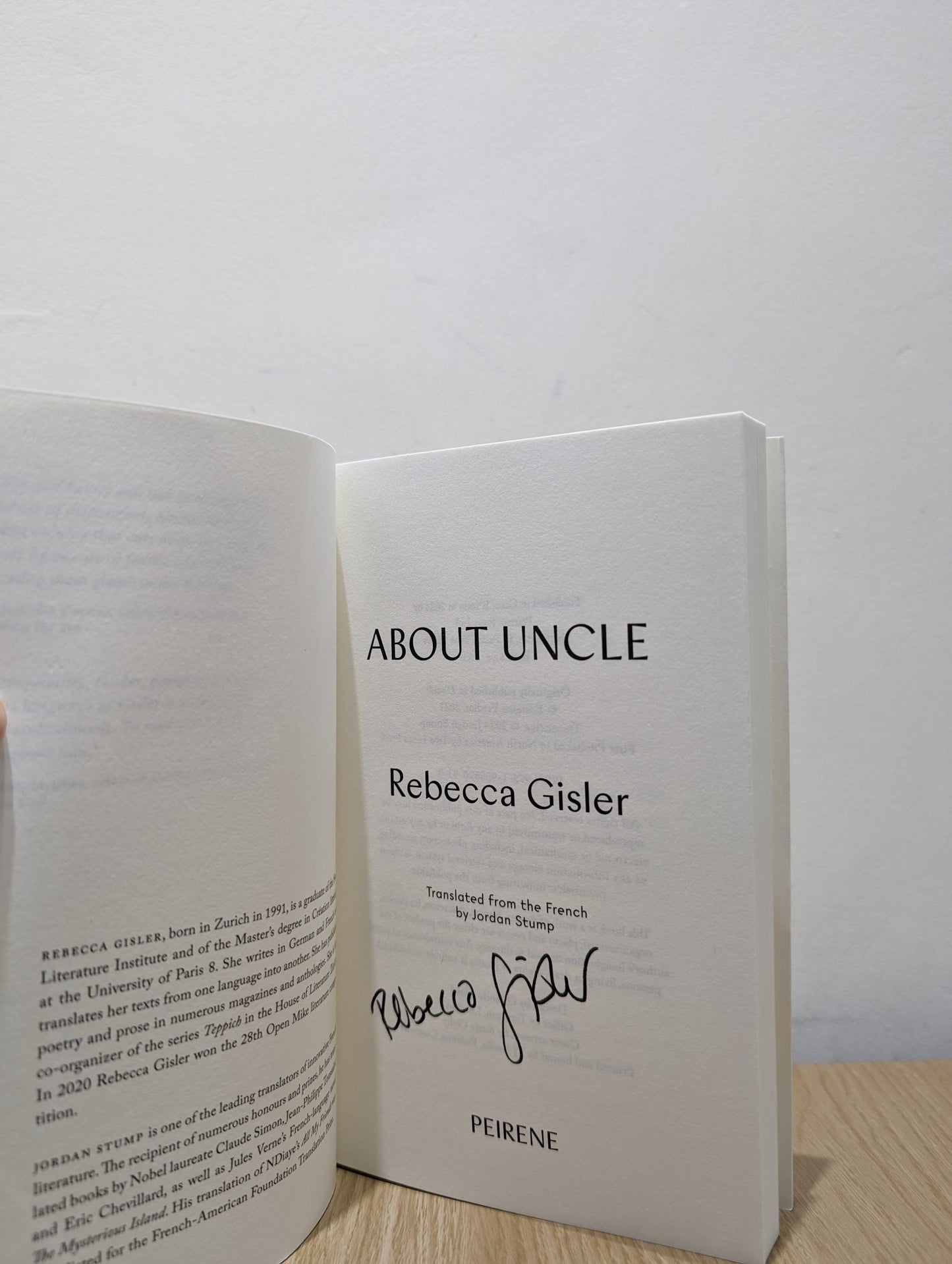 About Uncle by Rebecca Gisler (Signed First Edition) - Fialta Books
