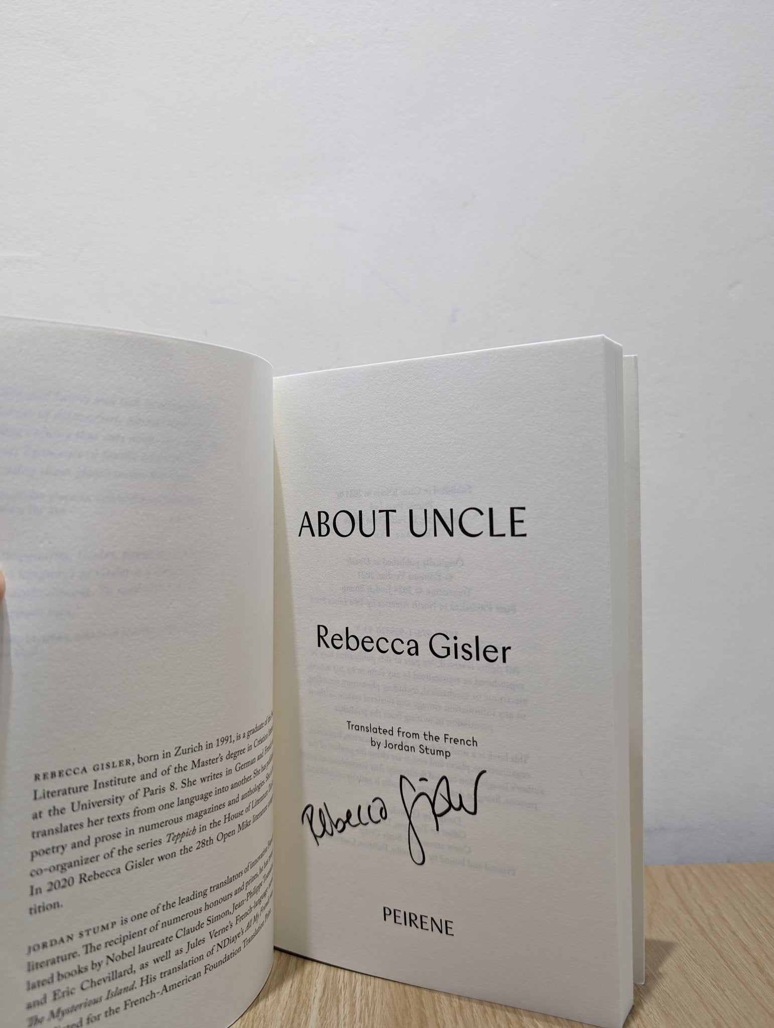 About Uncle by Rebecca Gisler (Signed First Edition) - Fialta Books