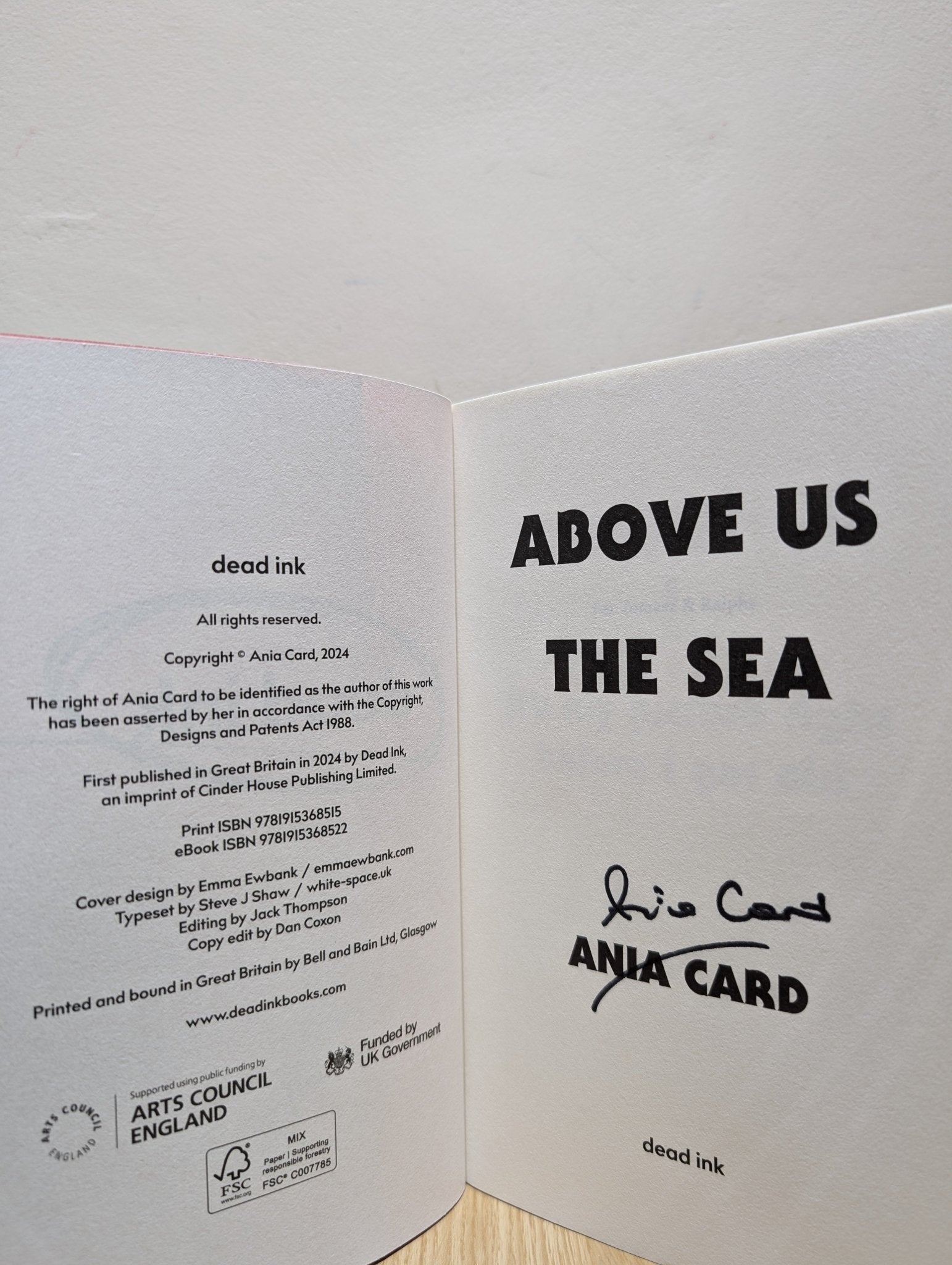 Above Us the Sea by Ania Card (Signed First Edition) - Fialta Books
