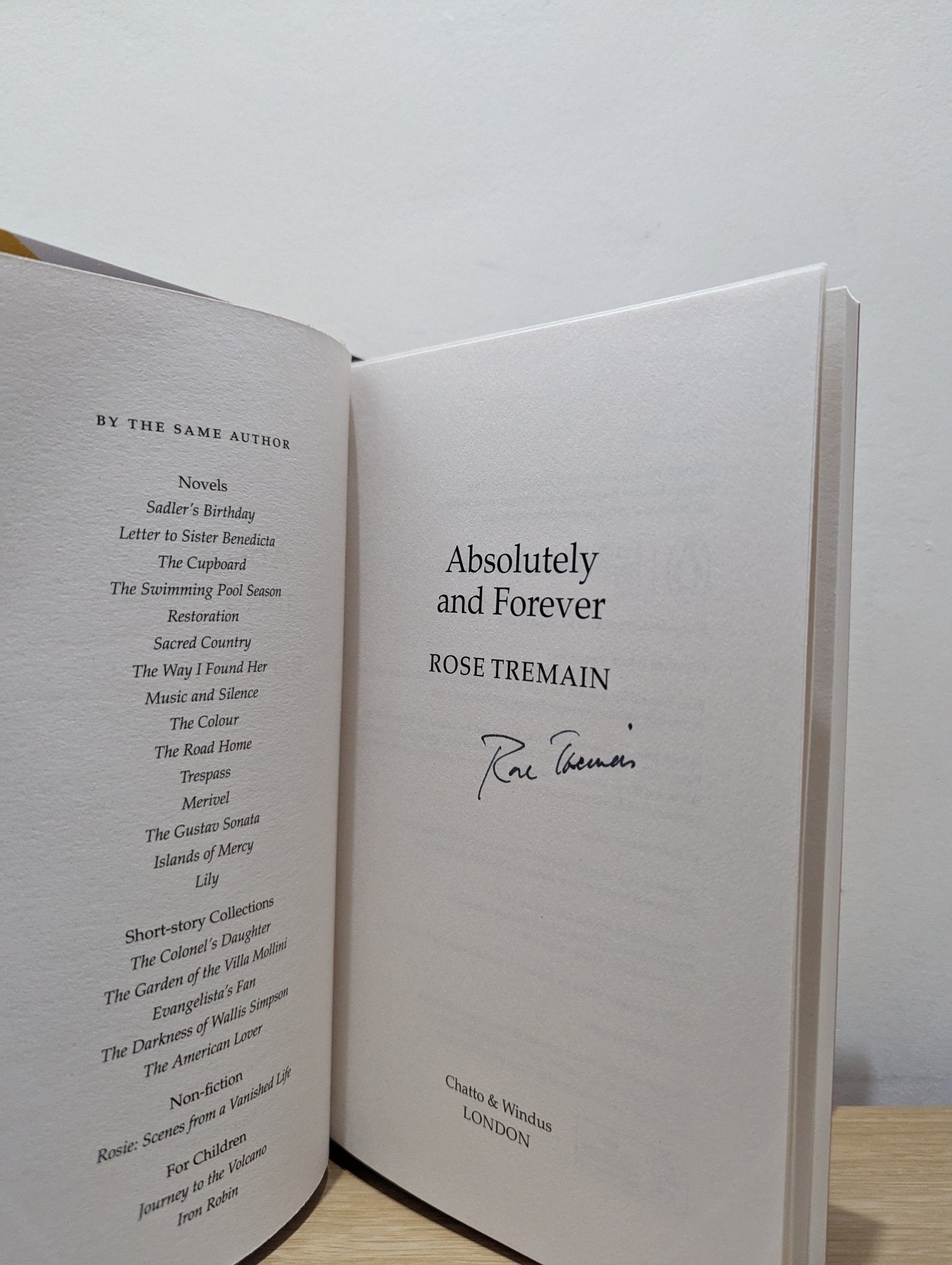 Absolutely and Forever by Rose Tremain (Signed First Edition) - Fialta Books