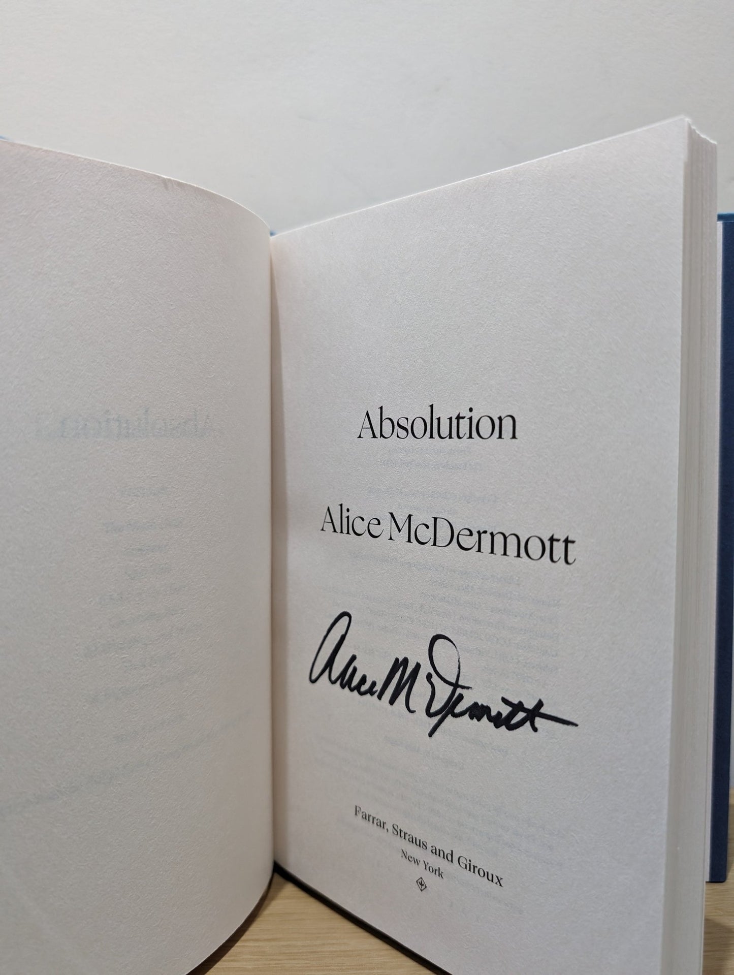 Absolution by Alice McDermott (Signed First Edition) - Fialta Books
