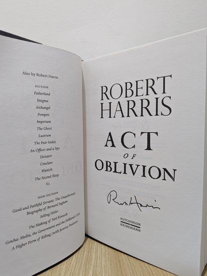 Act of Oblivion by Robert Harris (Signed First Edition) - Fialta Books