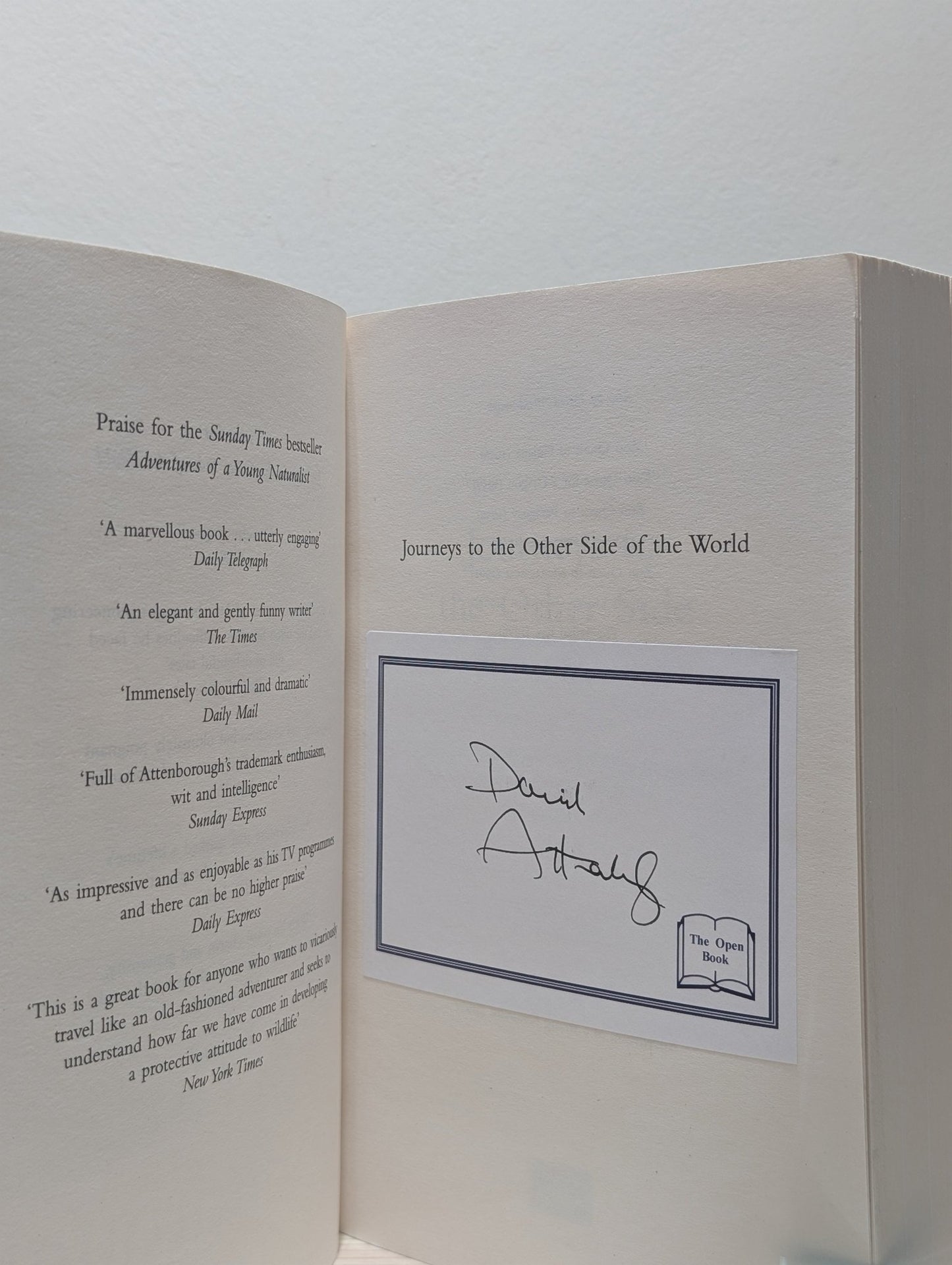 Adventures of a Young Naturalist; Journeys to the Other Side of the World by David Attenborough (Signed) - Fialta Books