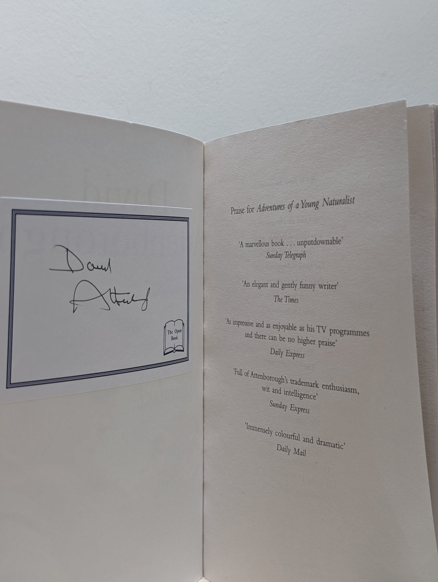 Adventures of a Young Naturalist; Journeys to the Other Side of the World by David Attenborough (Signed) - Fialta Books