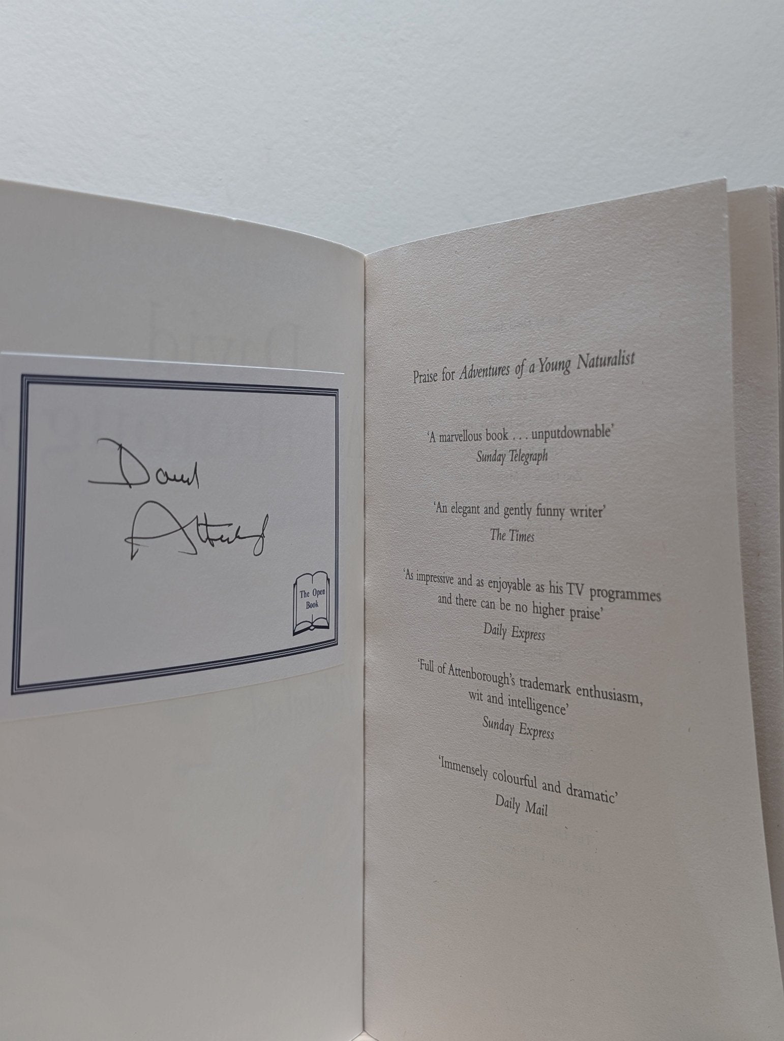 Adventures of a Young Naturalist; Journeys to the Other Side of the World by David Attenborough (Signed) - Fialta Books