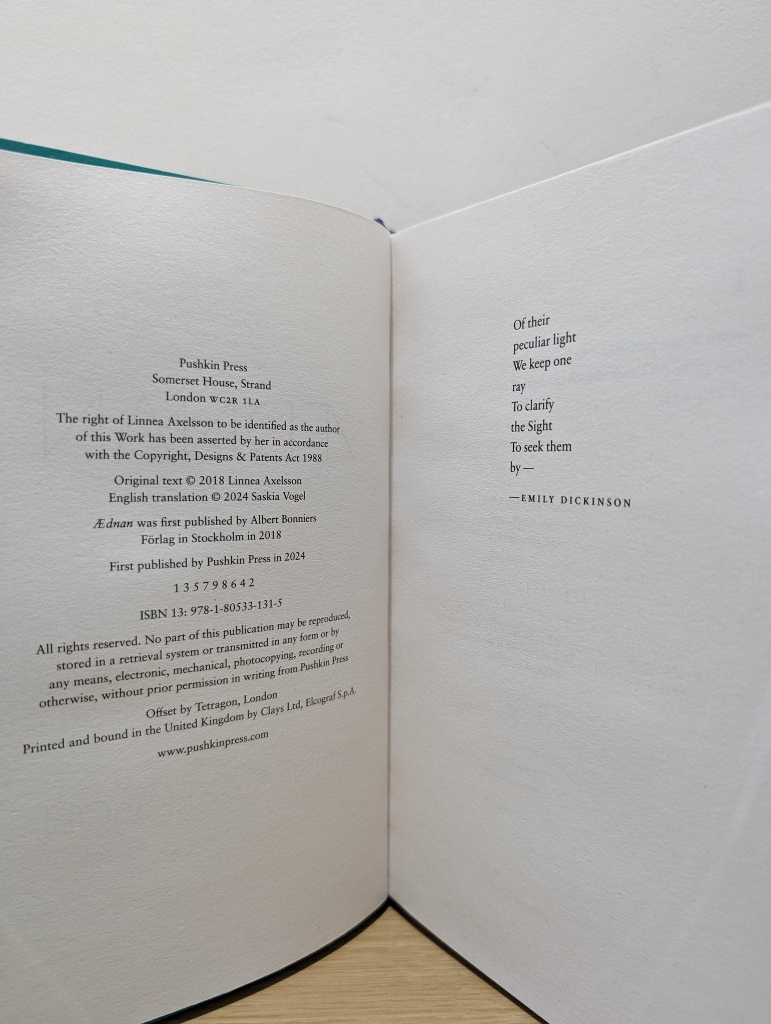 Aednan: An Epic by Linnea Axelsson (First Edition) - Fialta Books