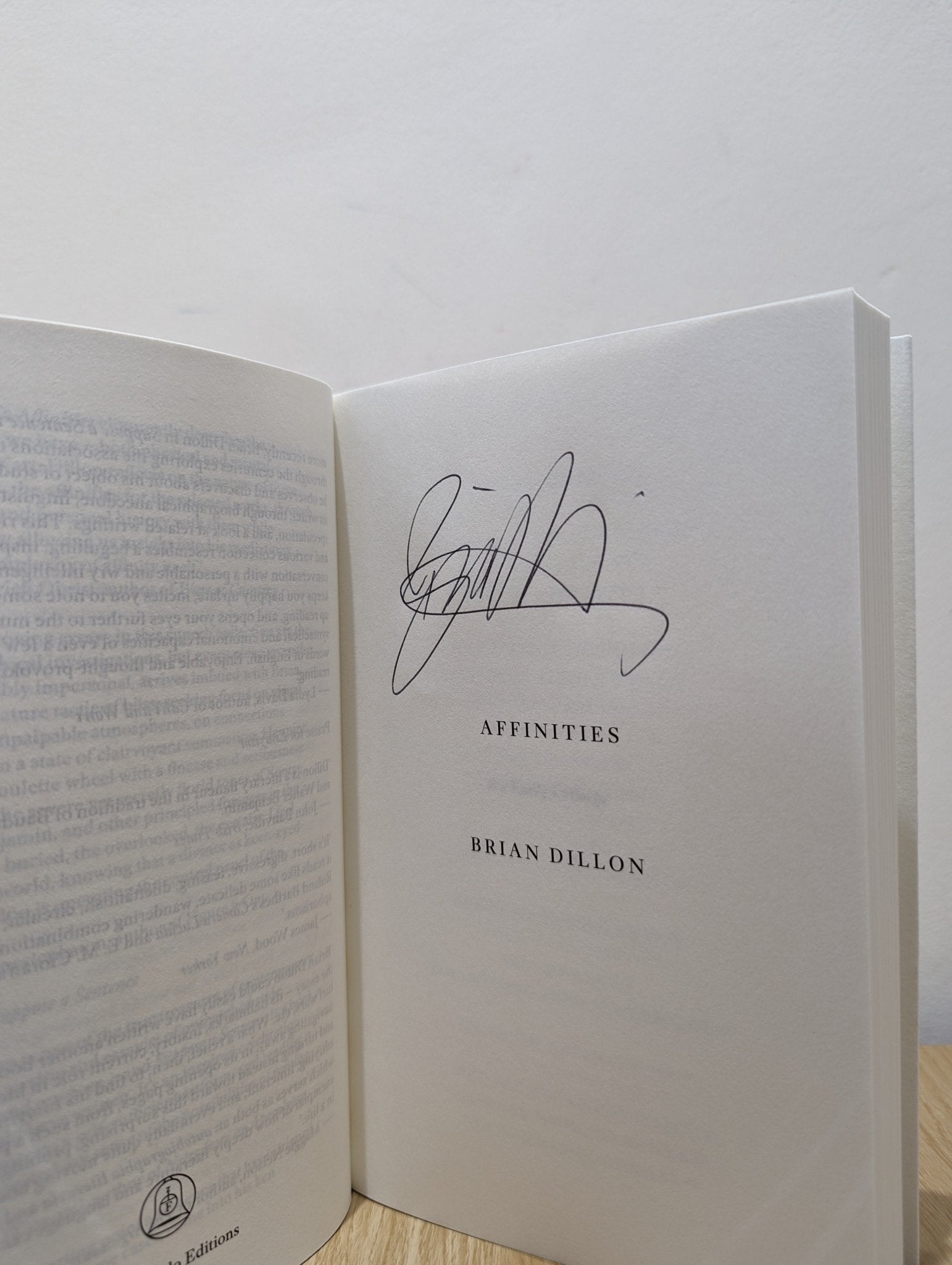 Affinities by Brian Dillon (Signed First Edition) - Fialta Books