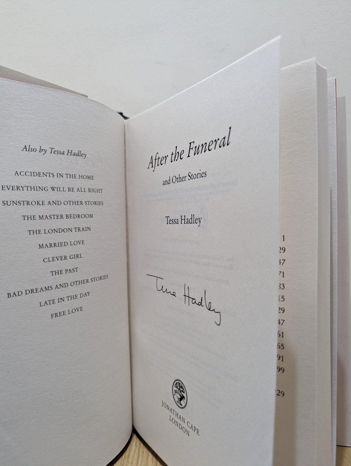 After the Funeral by Tessa Hadley (Signed First Edition) - Fialta Books