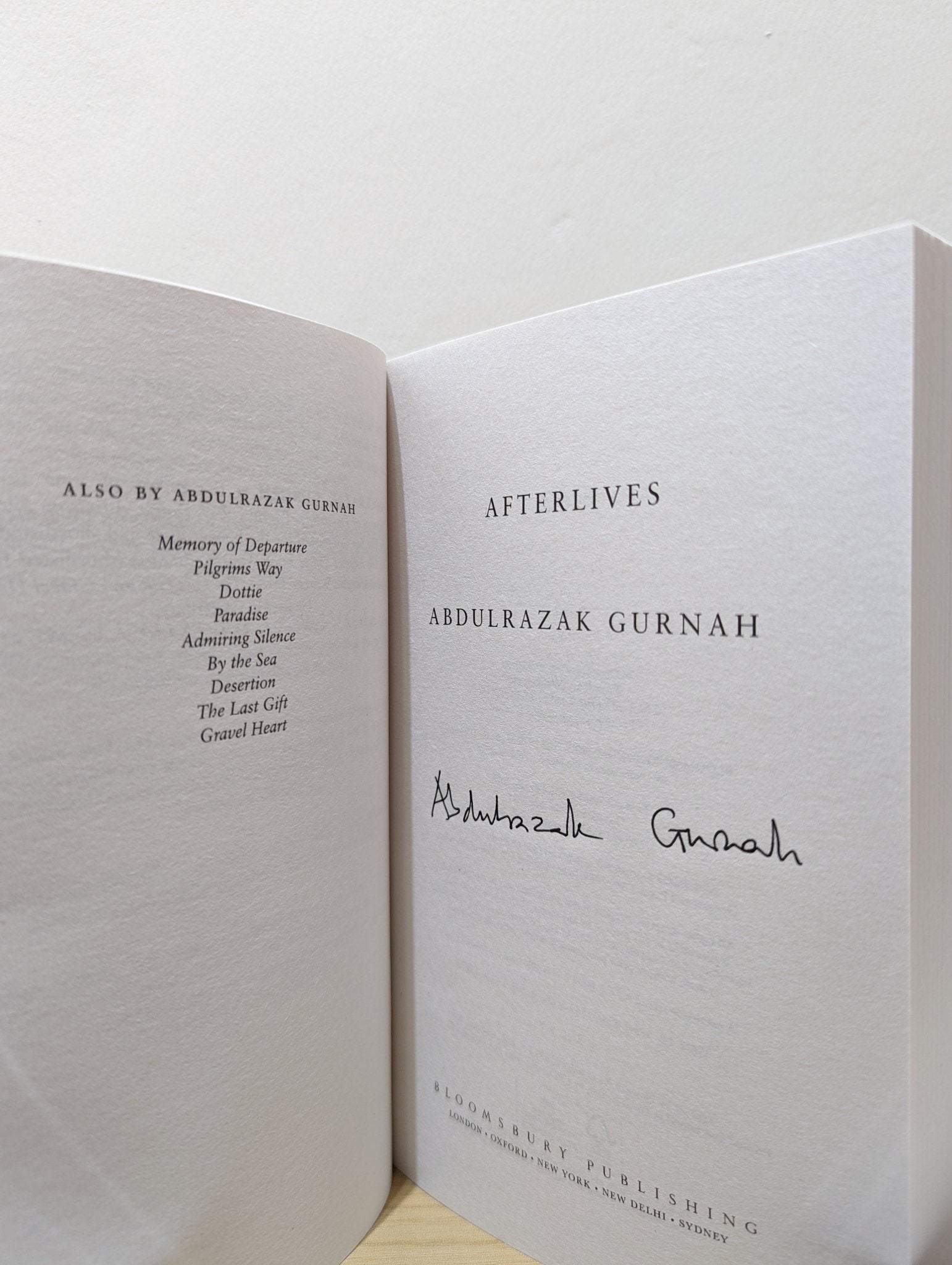 Afterlives by Abdulrazak Gurnah (Signed) - Fialta Books