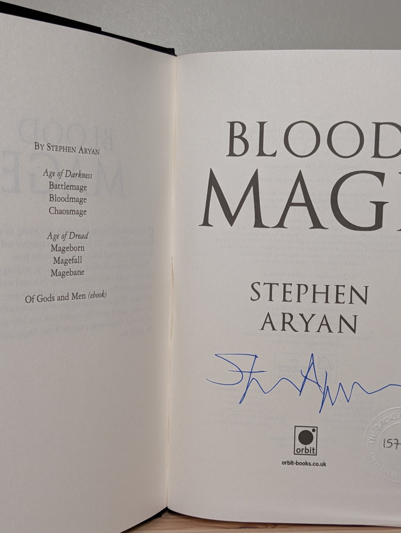 Age of Darkness Trilogy: Battlemage; Bloodmage; Chaosmage by Stephen Aryan (Signed) - Fialta Books