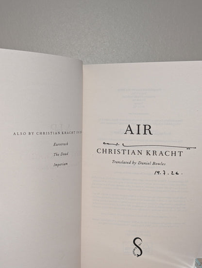 Air by Christian Kracht (Signed Dated First Edition) - Fialta Books