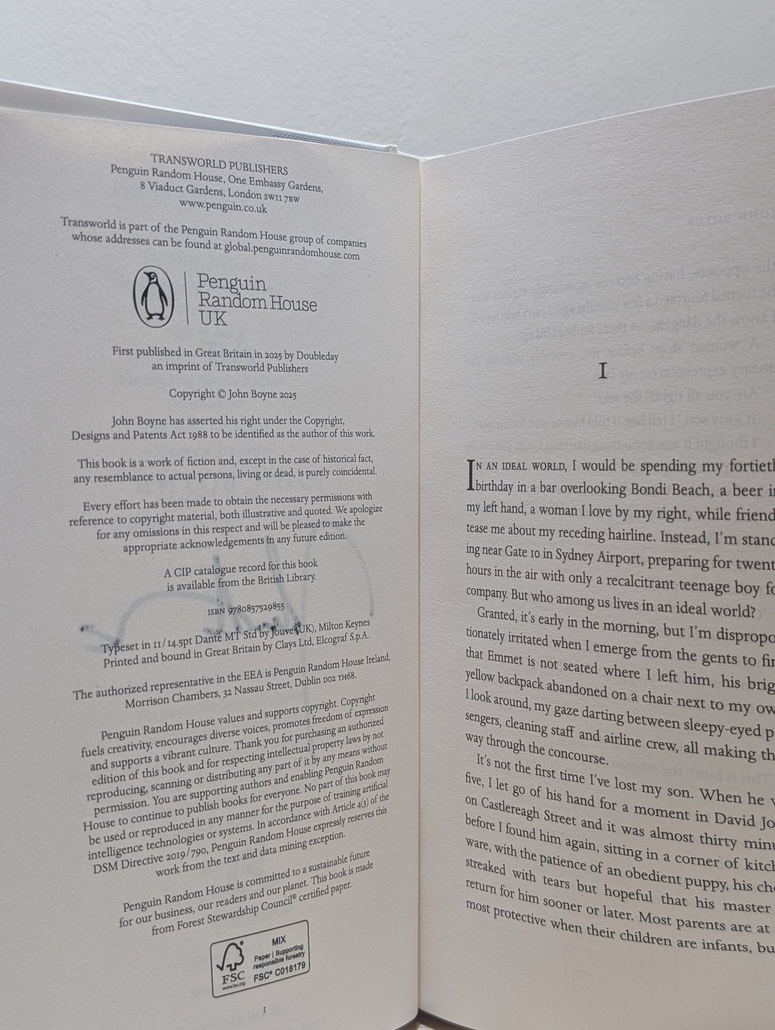 Air by John Boyne (Signed First Edition) - Fialta Books