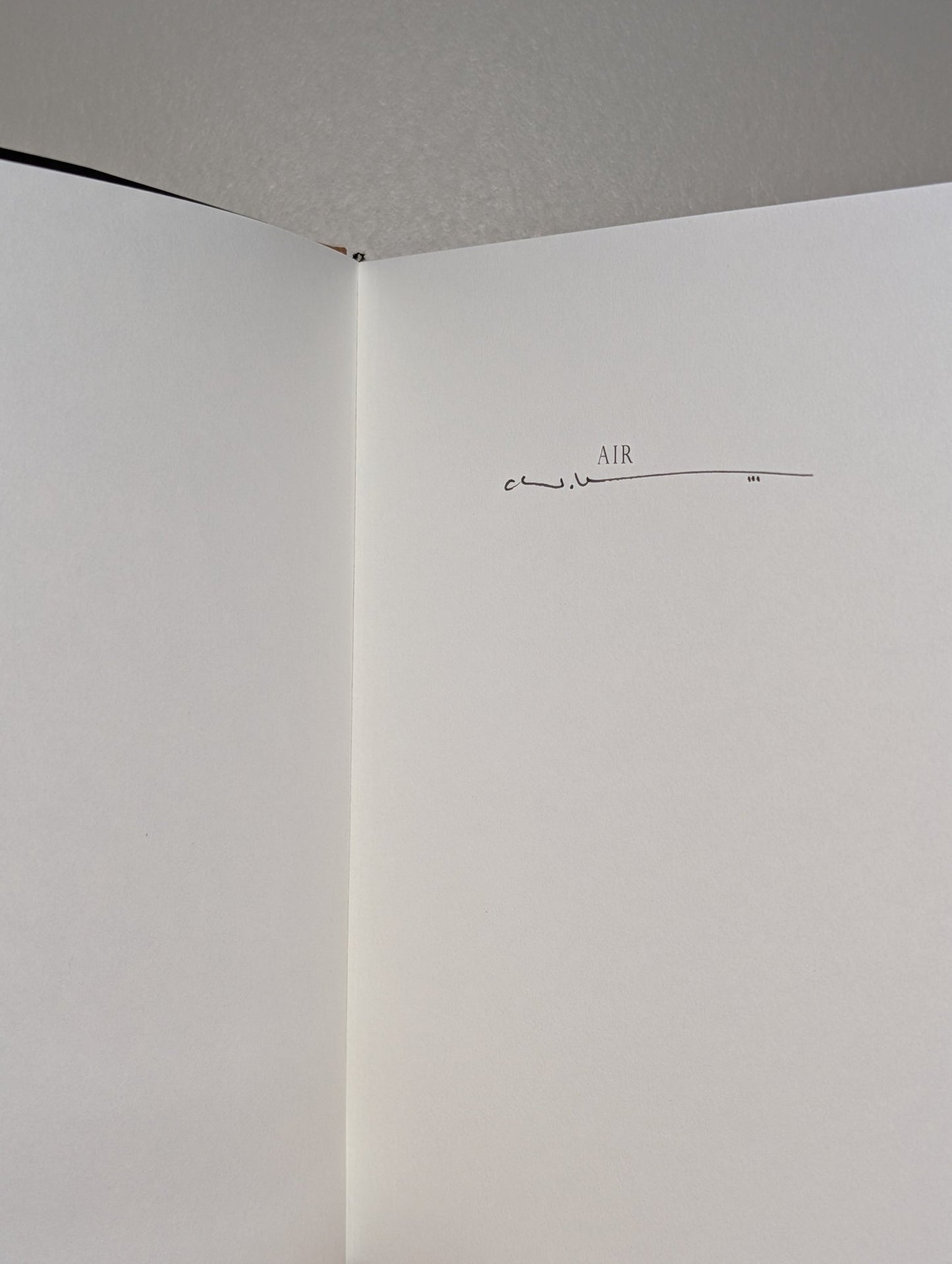 Air: Roman by Christian Kracht (Signed) - Fialta Books