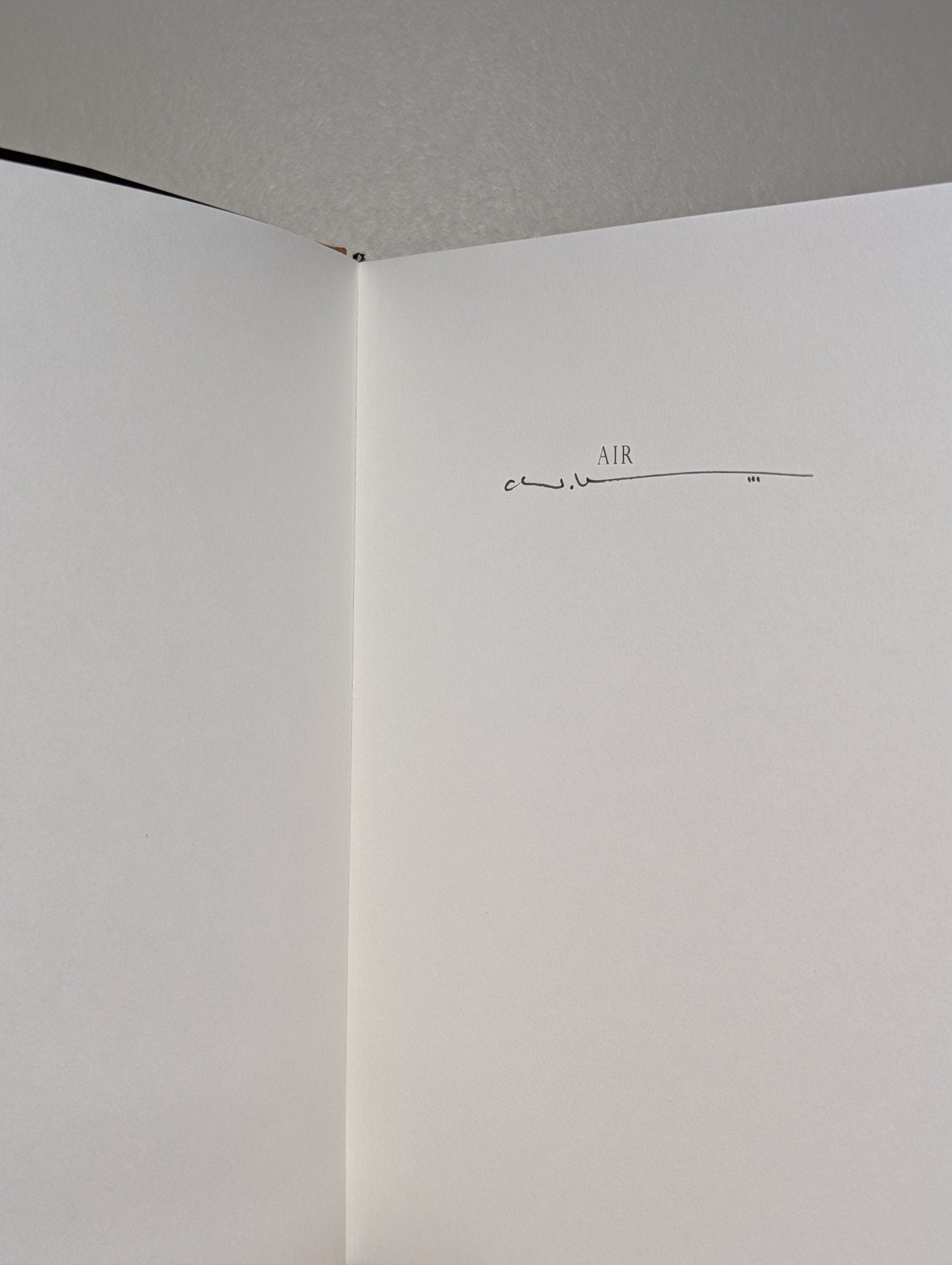 Air: Roman by Christian Kracht (Signed) - Fialta Books