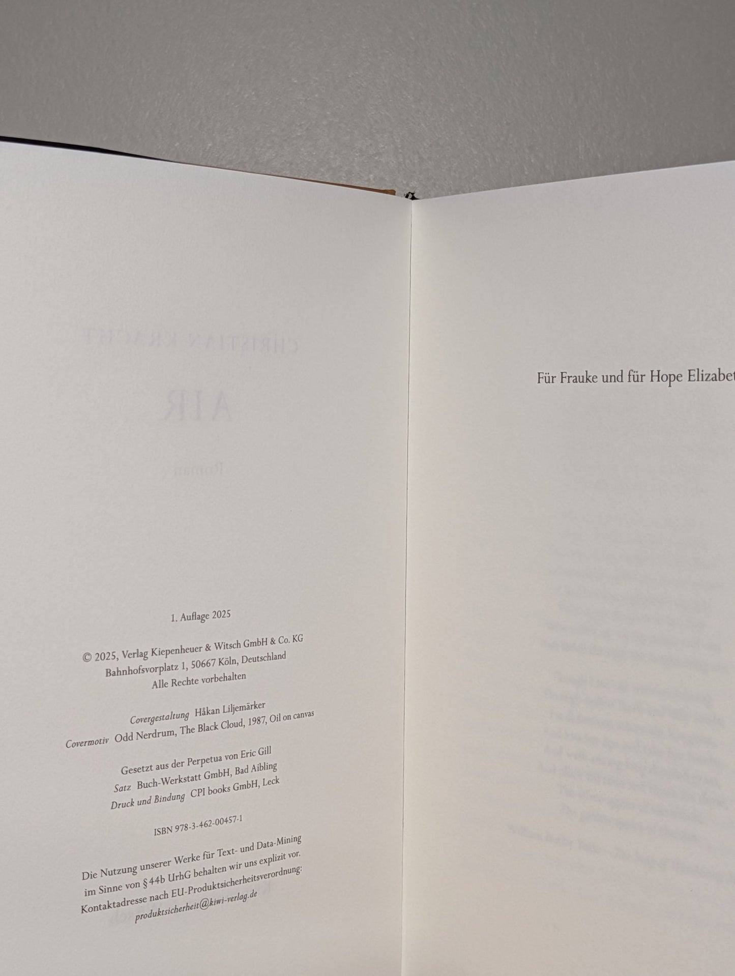 Air: Roman by Christian Kracht (Signed) - Fialta Books
