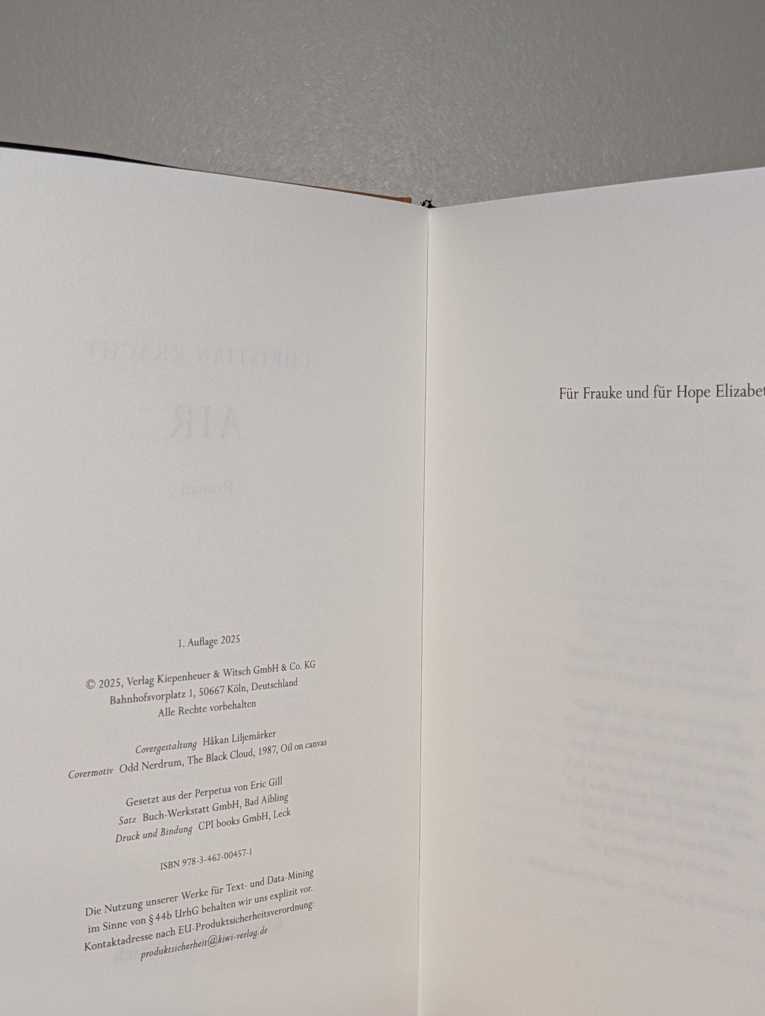 Air: Roman by Christian Kracht (Signed) - Fialta Books