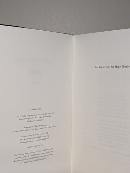 Air: Roman by Christian Kracht (Signed) - Fialta Books