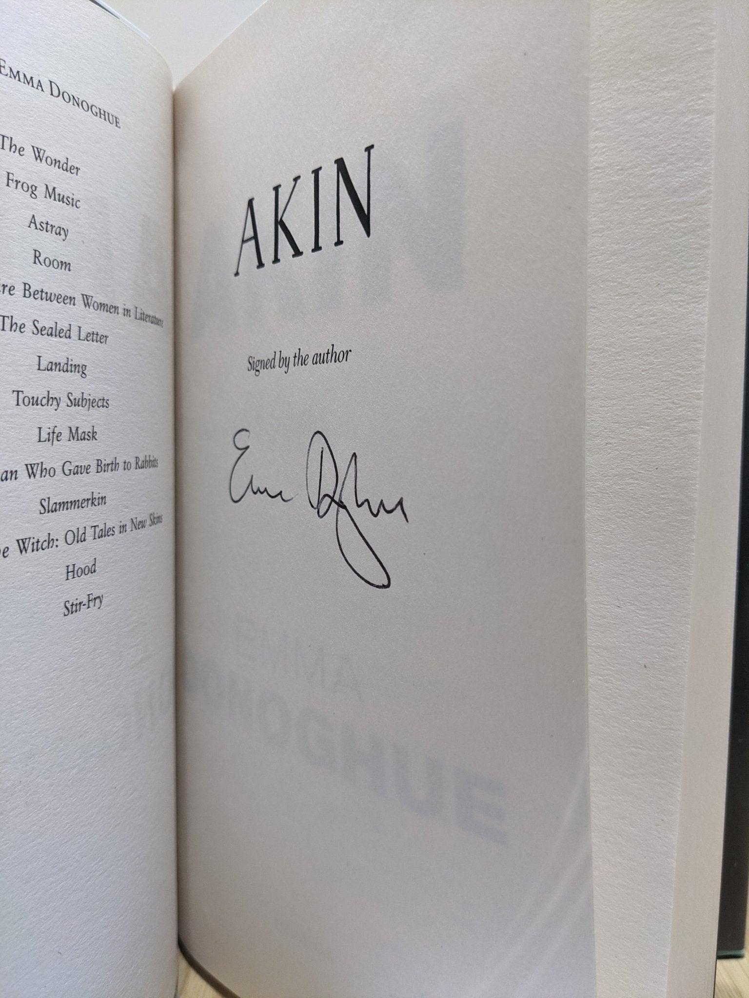 Akin by Emma Donoghue (Signed First Edition) - Fialta Books