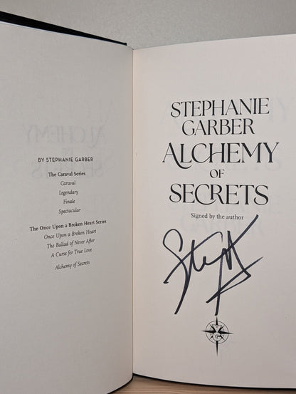 Alchemy of Secrets by Stephanie Garber (Signed with sprayed edges and cocktail cover) - Fialta Books