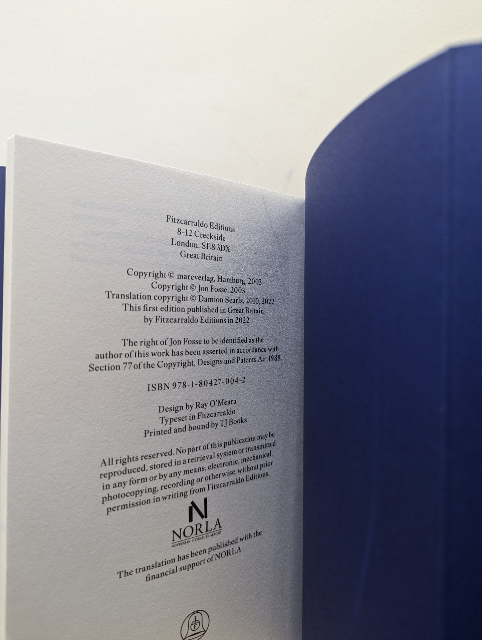 Aliss at the Fire by Jon Fosse (Signed First Edition) - Fialta Books