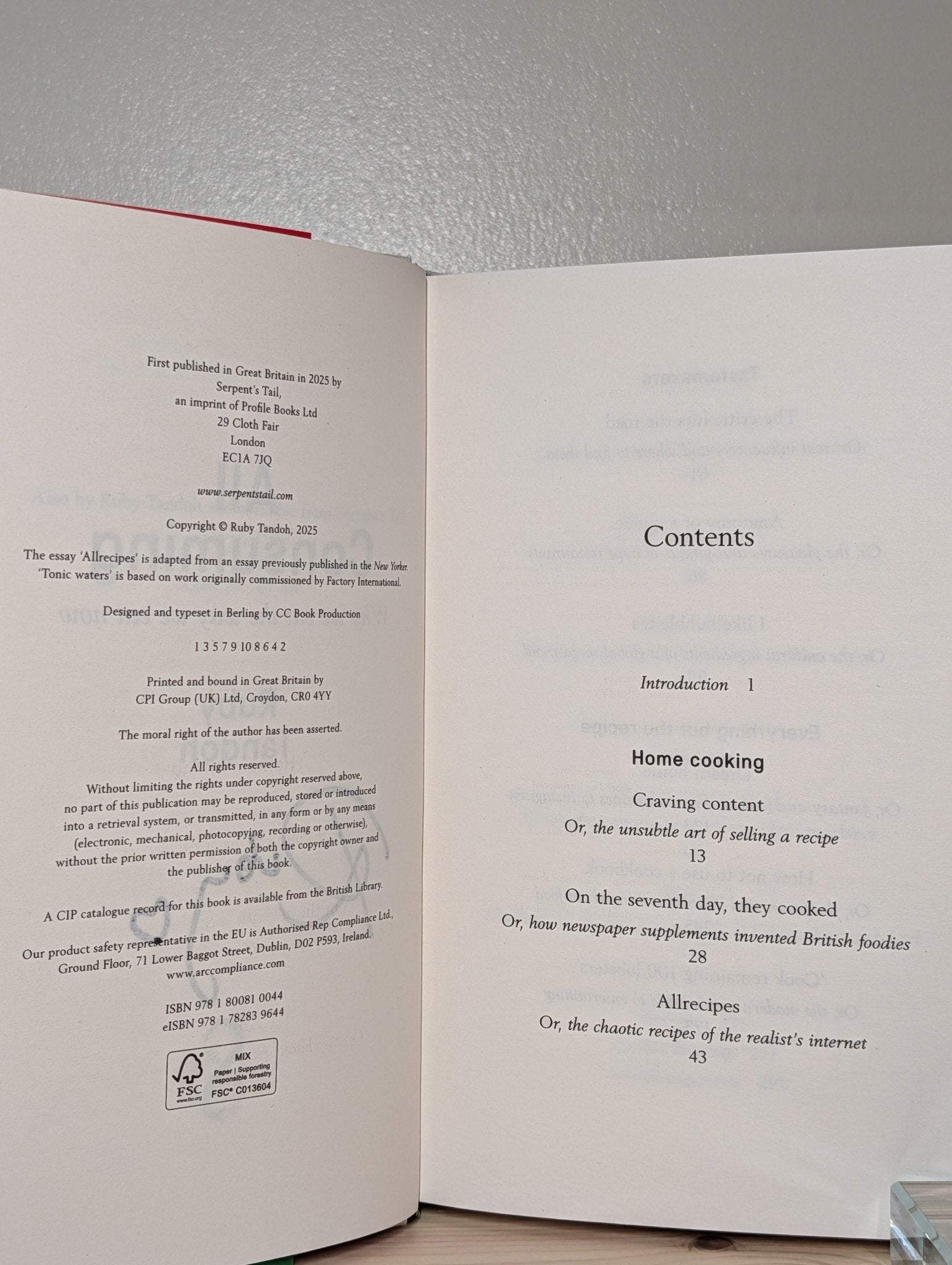 All Consuming: Why We Eat The Way We Eat Now by Ruby Tandoh (Signed First Edition) - Fialta Books