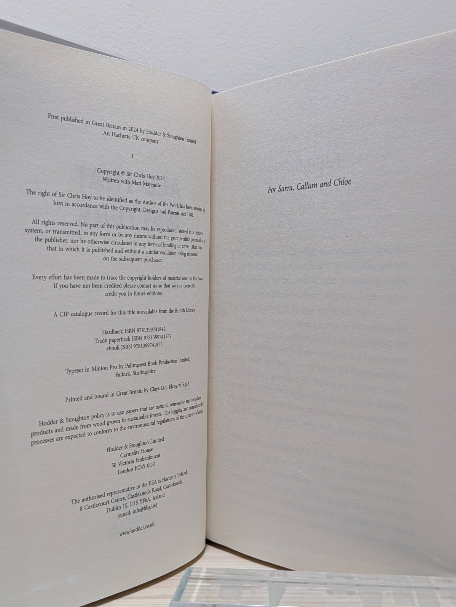 All That Matters by Sir Chris Hoy (Signed First Edition) - Fialta Books