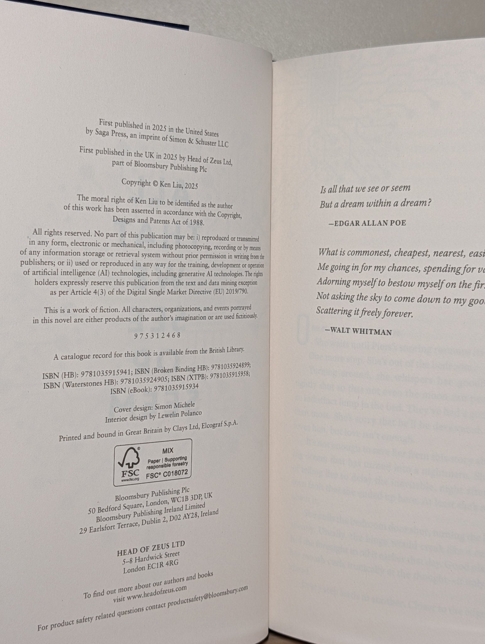 All That We See or Seem by Ken Liu (Signed First Edition) - Fialta Books