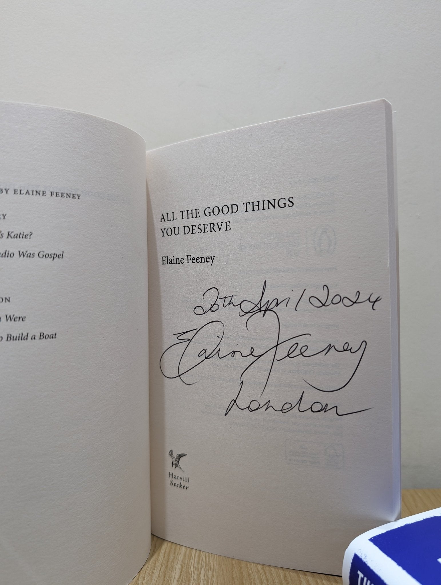 All the Good Things You Deserve by Elaine Feeney (Signed Dated First Edition) - Fialta Books