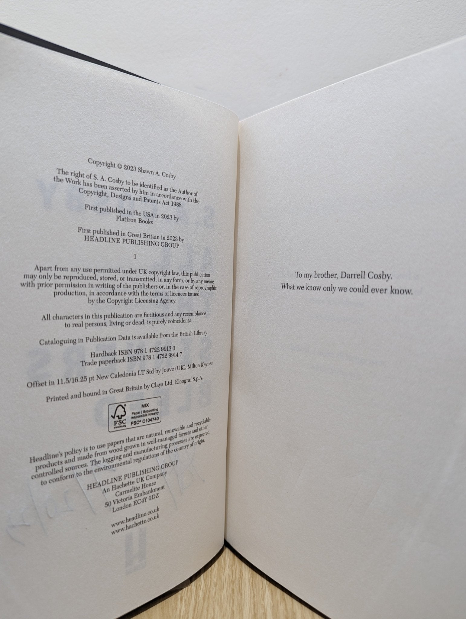 All The Sinners Bleed by S. A. Cosby (Signed Dated First Edition) - Fialta Books