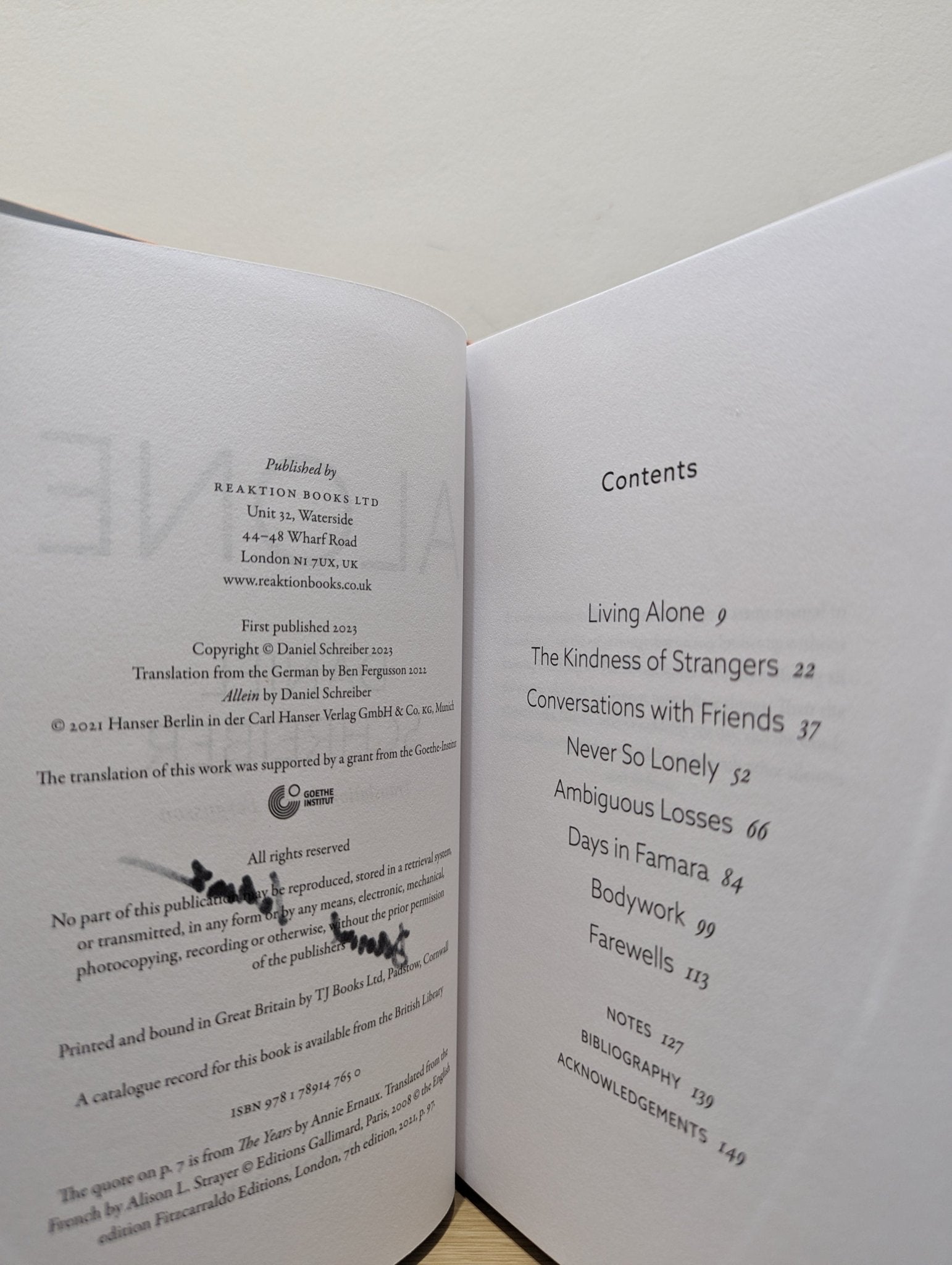 Alone: Reflections on Solitary Living by Daniel Schreiber (Signed First Edition) - Fialta Books