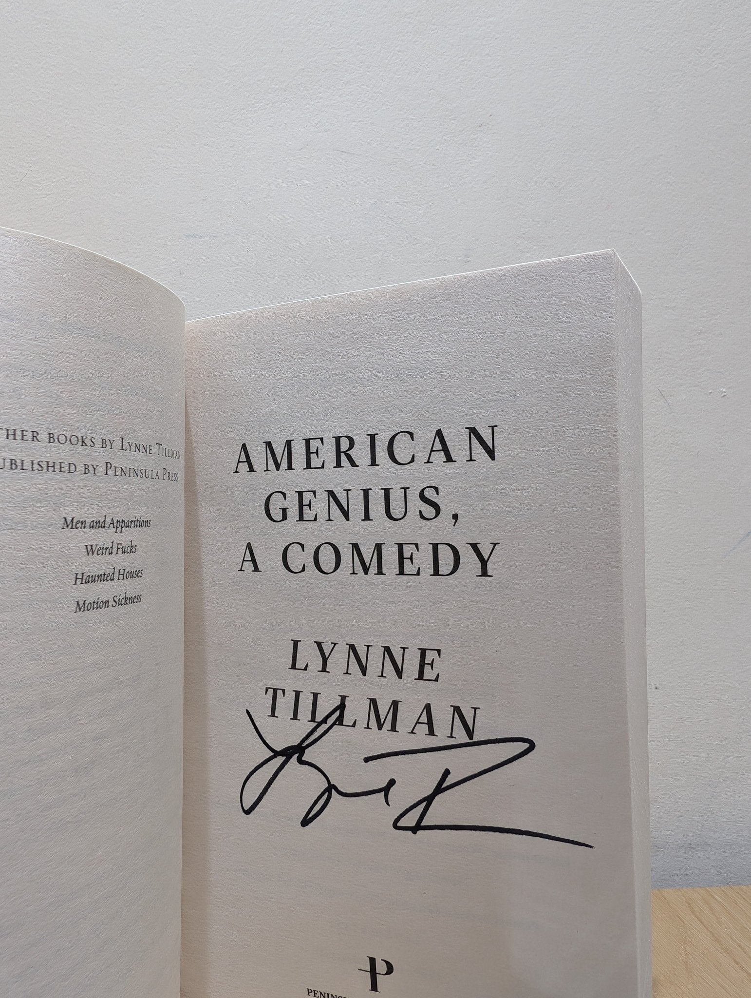 American Genius, A Comedy by Lynne Tillman (Signed First Edition) - Fialta Books