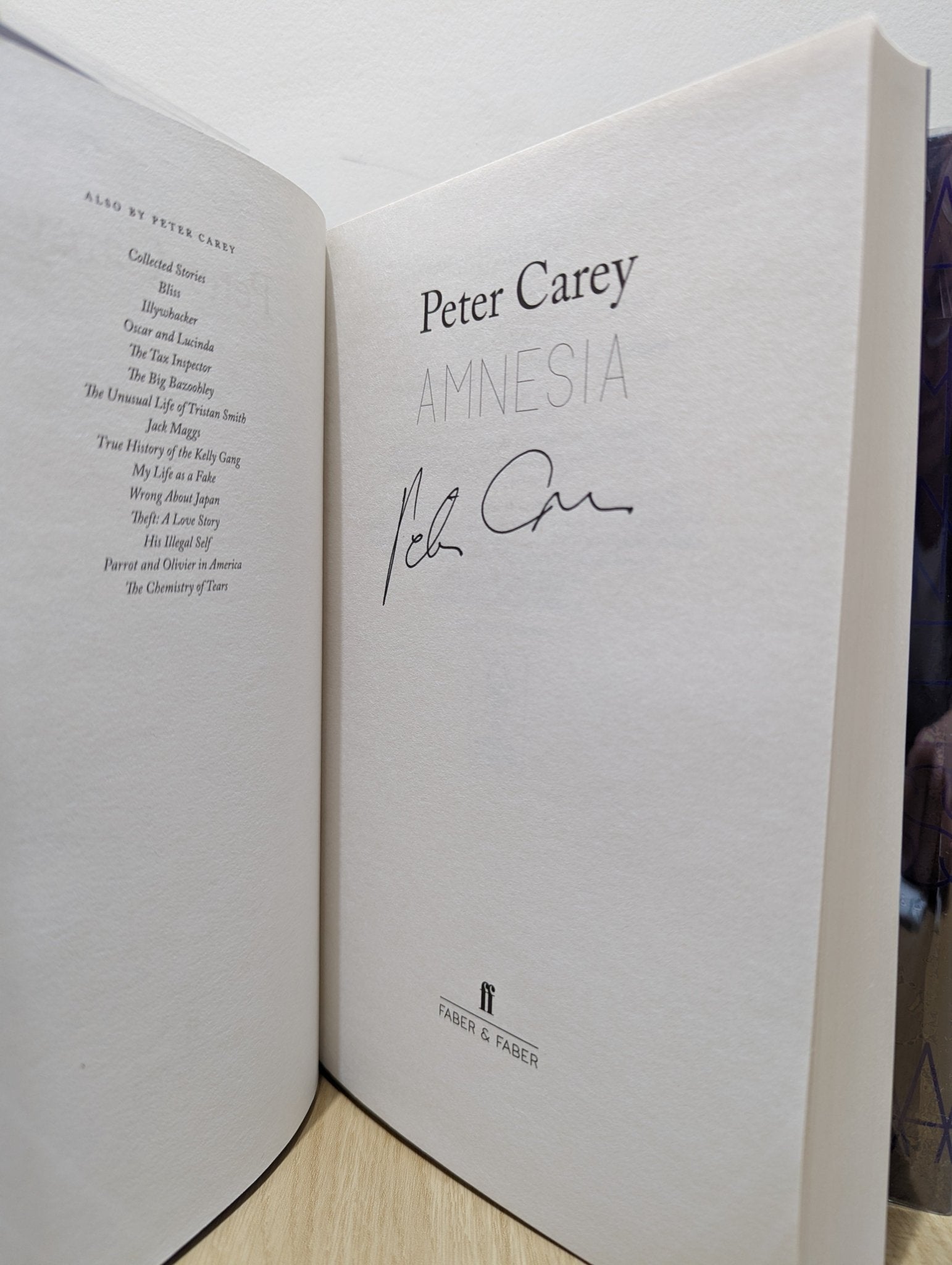 Amnesia by Peter Carey (Signed First Edition) - Fialta Books