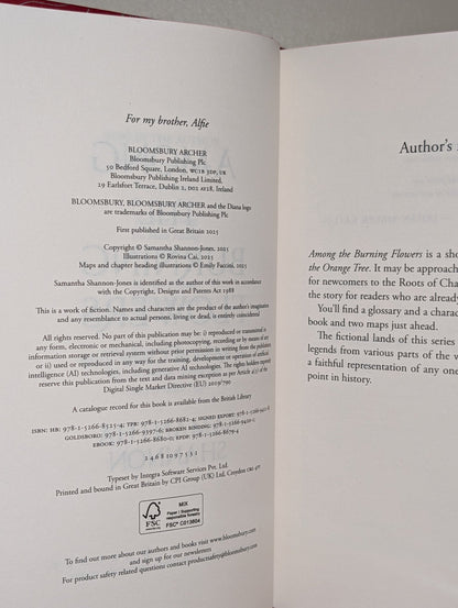 Among the Burning Flowers by Samantha Shannon (Signed First Edition with sprayed edges) - Fialta Books