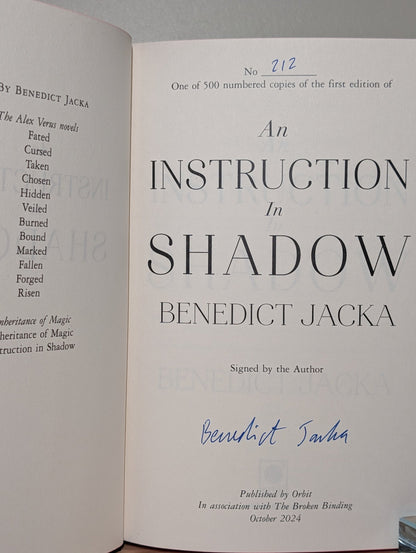 An Inheritance of Magic; An Instruction In Shadow; A Judgement of Powers by Benedict Jacka (Signed Set with sprayed edges) - Fialta Books