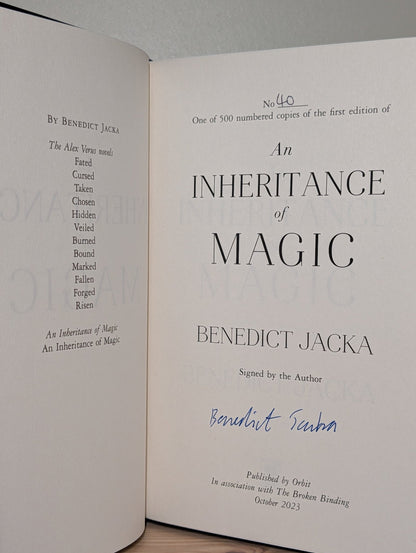 An Inheritance of Magic; An Instruction In Shadow; A Judgement of Powers by Benedict Jacka (Signed Set with sprayed edges) - Fialta Books