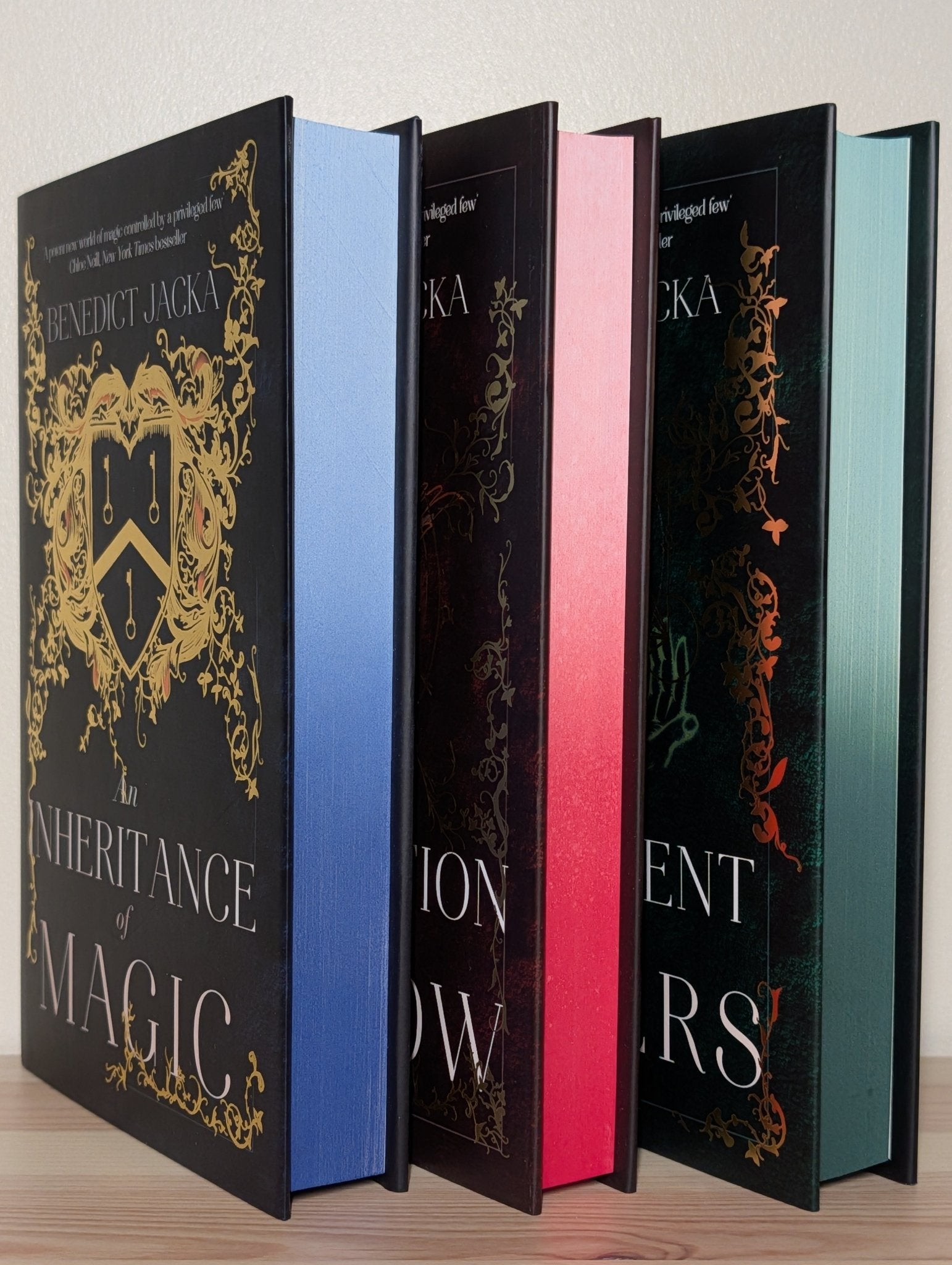 An Inheritance of Magic; An Instruction In Shadow; A Judgement of Powers by Benedict Jacka (Signed Set with sprayed edges) - Fialta Books
