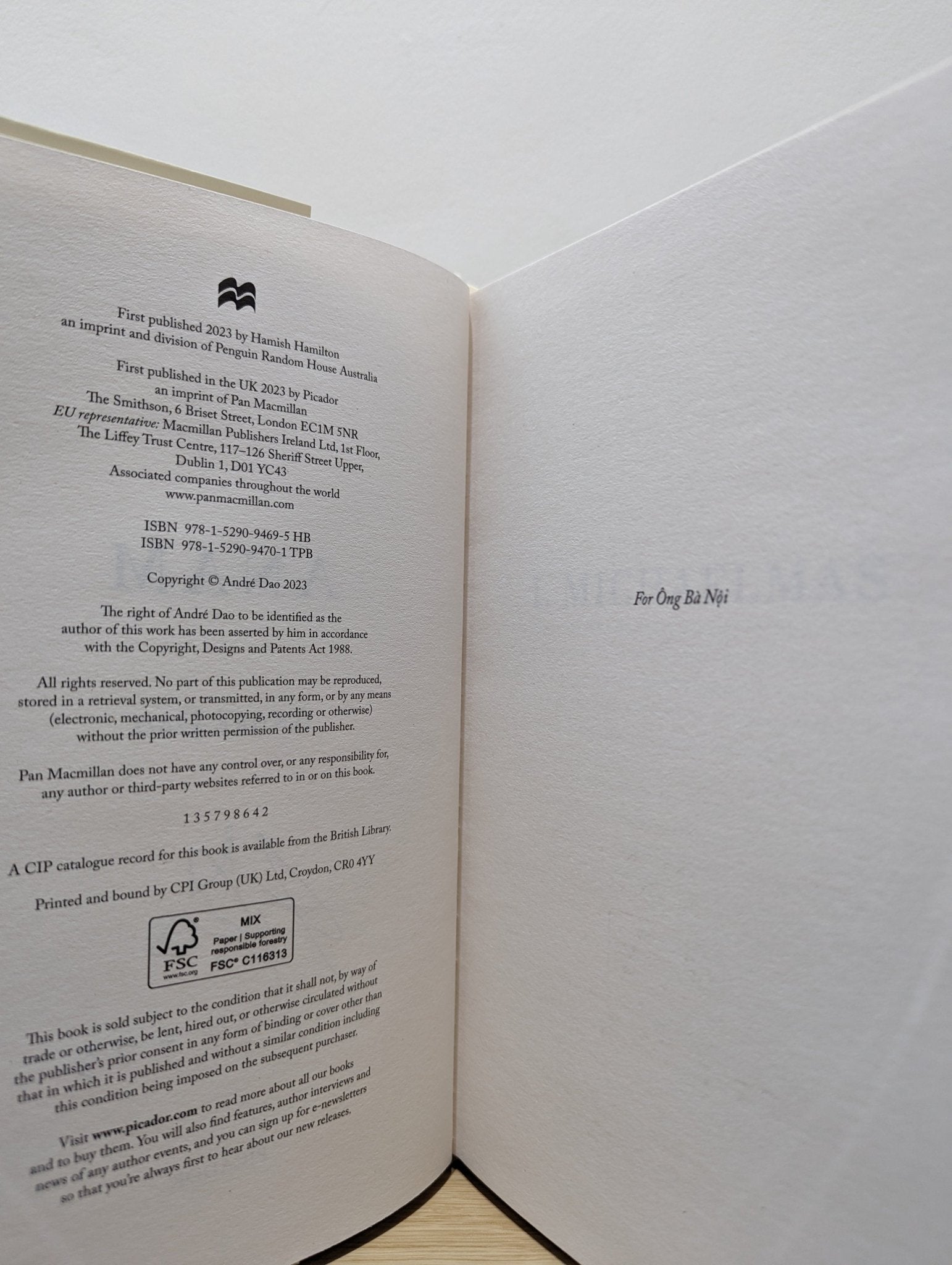 Anam by André Dao (Signed Dated First Edition) - Fialta Books