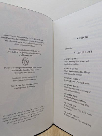 Anansi Boys by Neil Gaiman (Folio Slipcase Edition) - Fialta Books