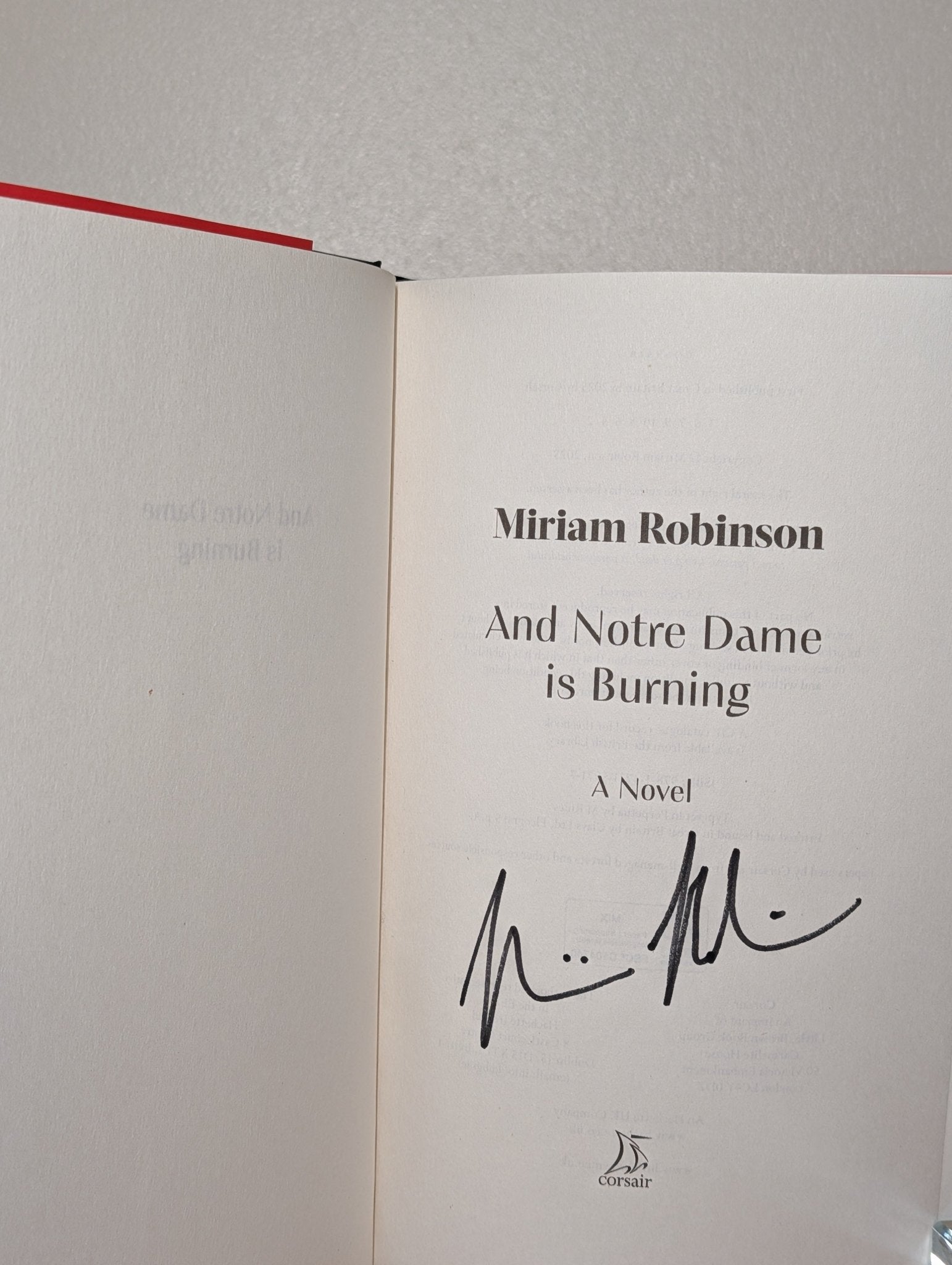And Notre Dame is Burning by Miriam Robinson (Signed First Edition) - Fialta Books