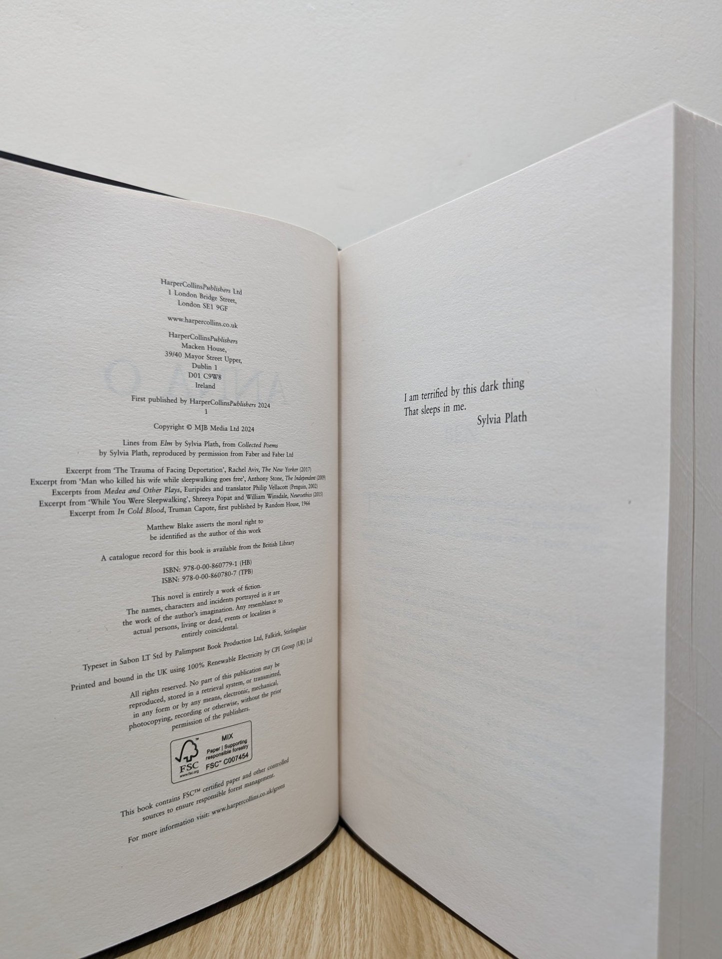 Anna O by Matthew Blake (Signed First Edition) - Fialta Books